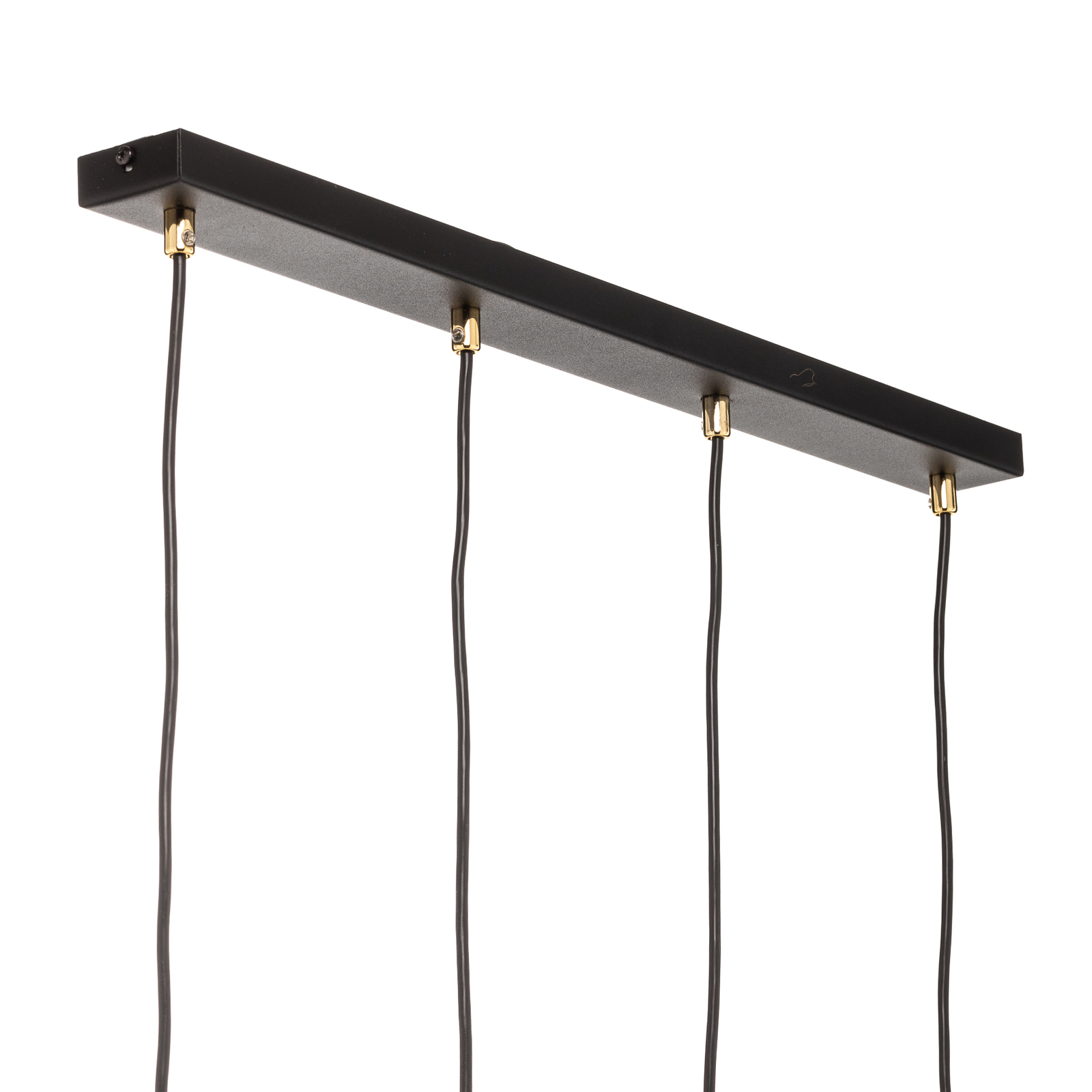 Candeeiro de suspensão Kumo short preto/dourado com quatro luzes