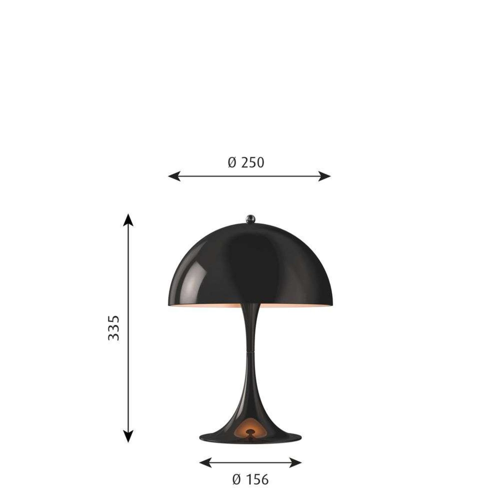 Panthella 250 Stolová Lampa Black - Louis Poulsen