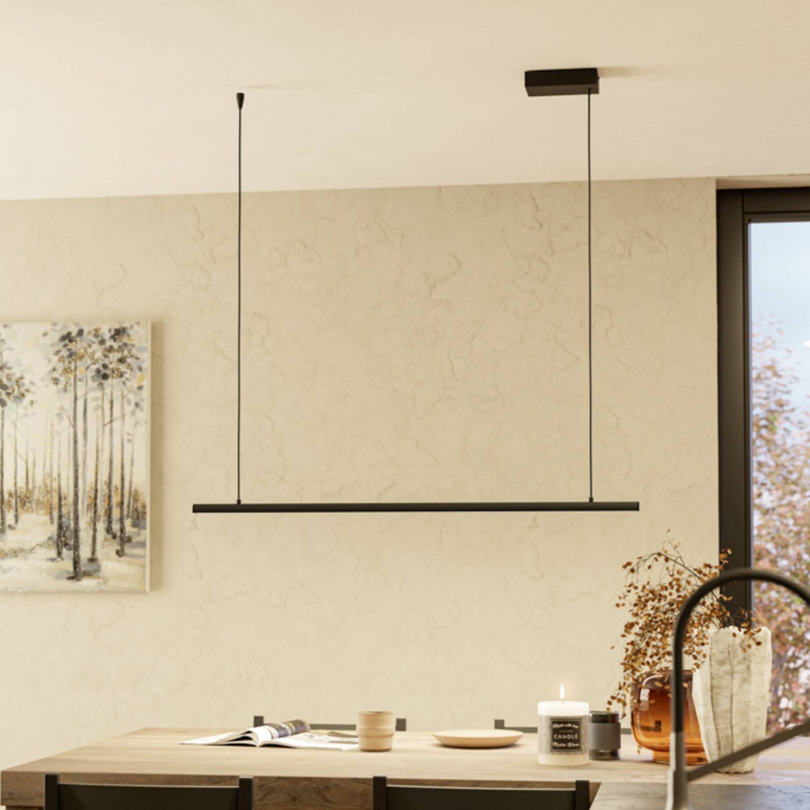 EGLO connect Smart LED hanglamp FLATRON-Z, 101 cm, zwart