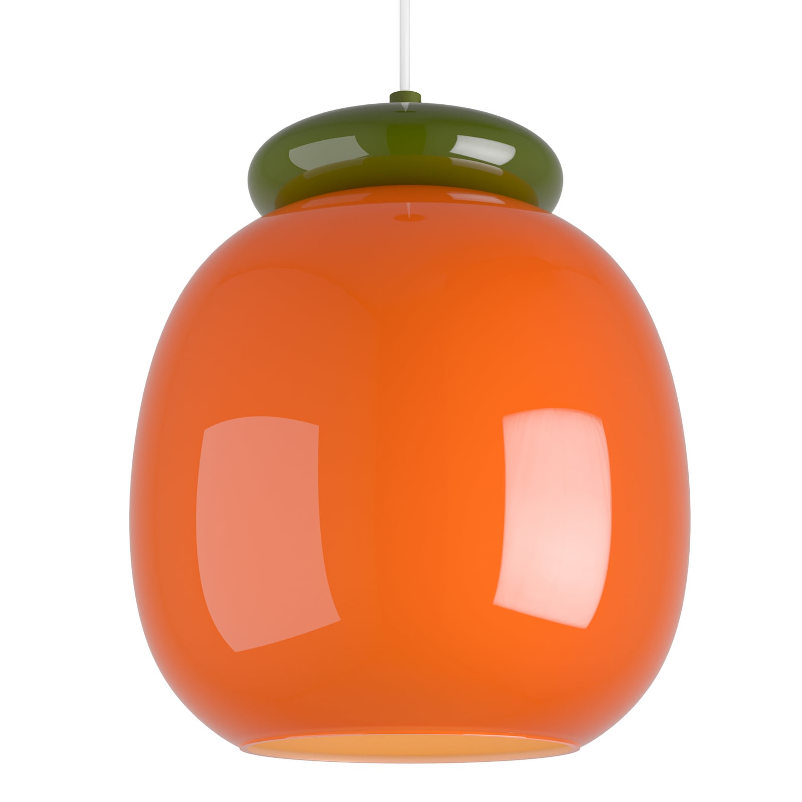 Suspension Berardelli, orange/vert, Ø 23 cm, verre, E27 Suspension Berardelli, orange/vert, Ø 23 cm, verre, E27