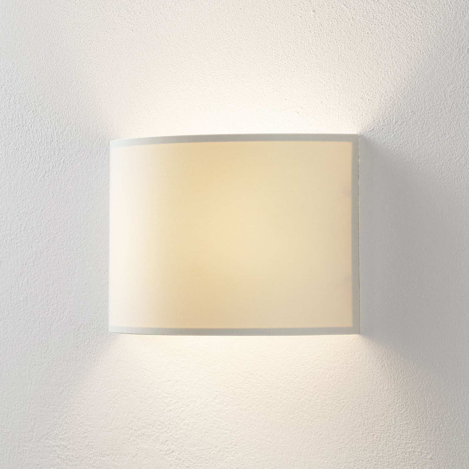 Lucande Patrik wall light semicircular 19cm cream, for Living / Dining Room, steel, fabric, E14, 40 W, energy efficiency: A++, W: 30 cm, H: 19 cm