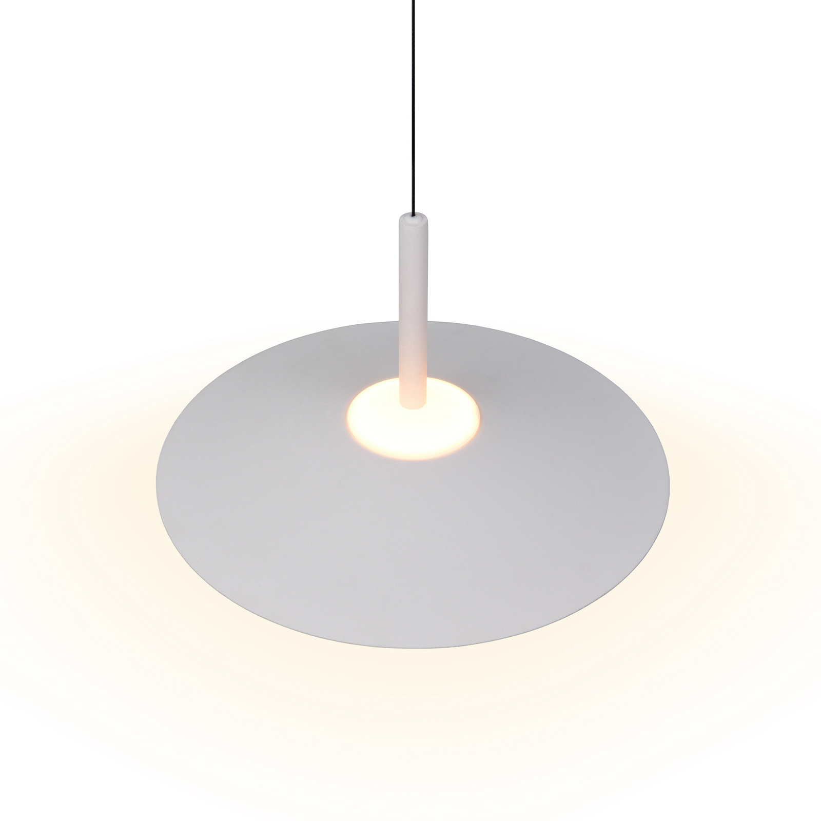 LED piekaramā lampa „Amalo“, matēti balta, Ø 30 cm, metāls, CCT LED piekaramā lampa „Amalo“, matēti balta, Ø 30 cm, metāls, CCT