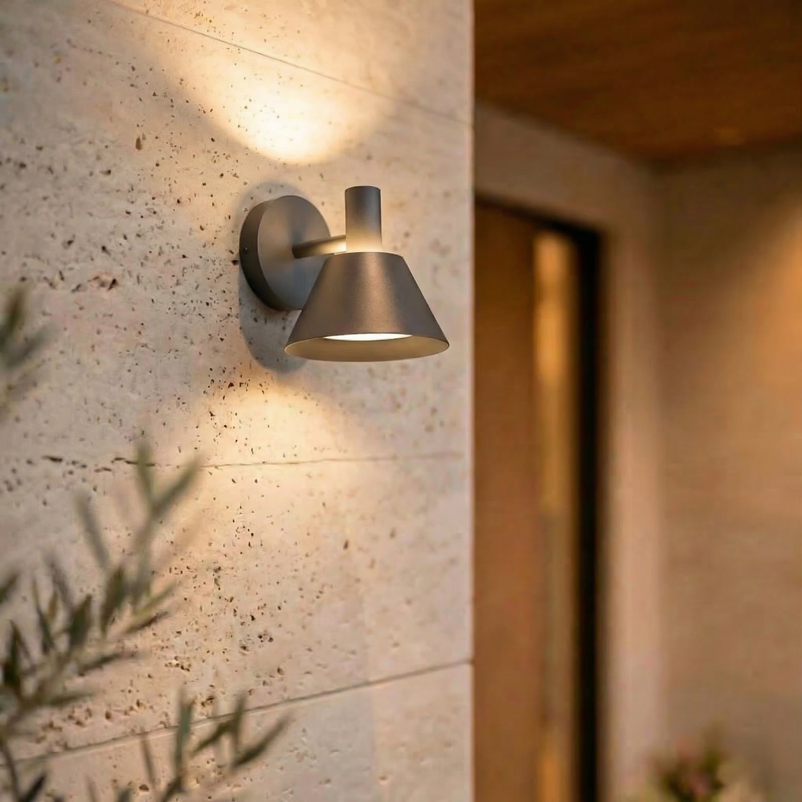 Lucande Tabena LED outdoor wall light, matt black, IP44, CCT