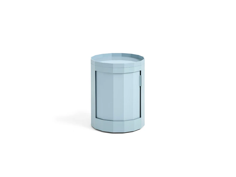 HAY - Facet Beistelltisch, blau, 49 cm, Füße und Rollen