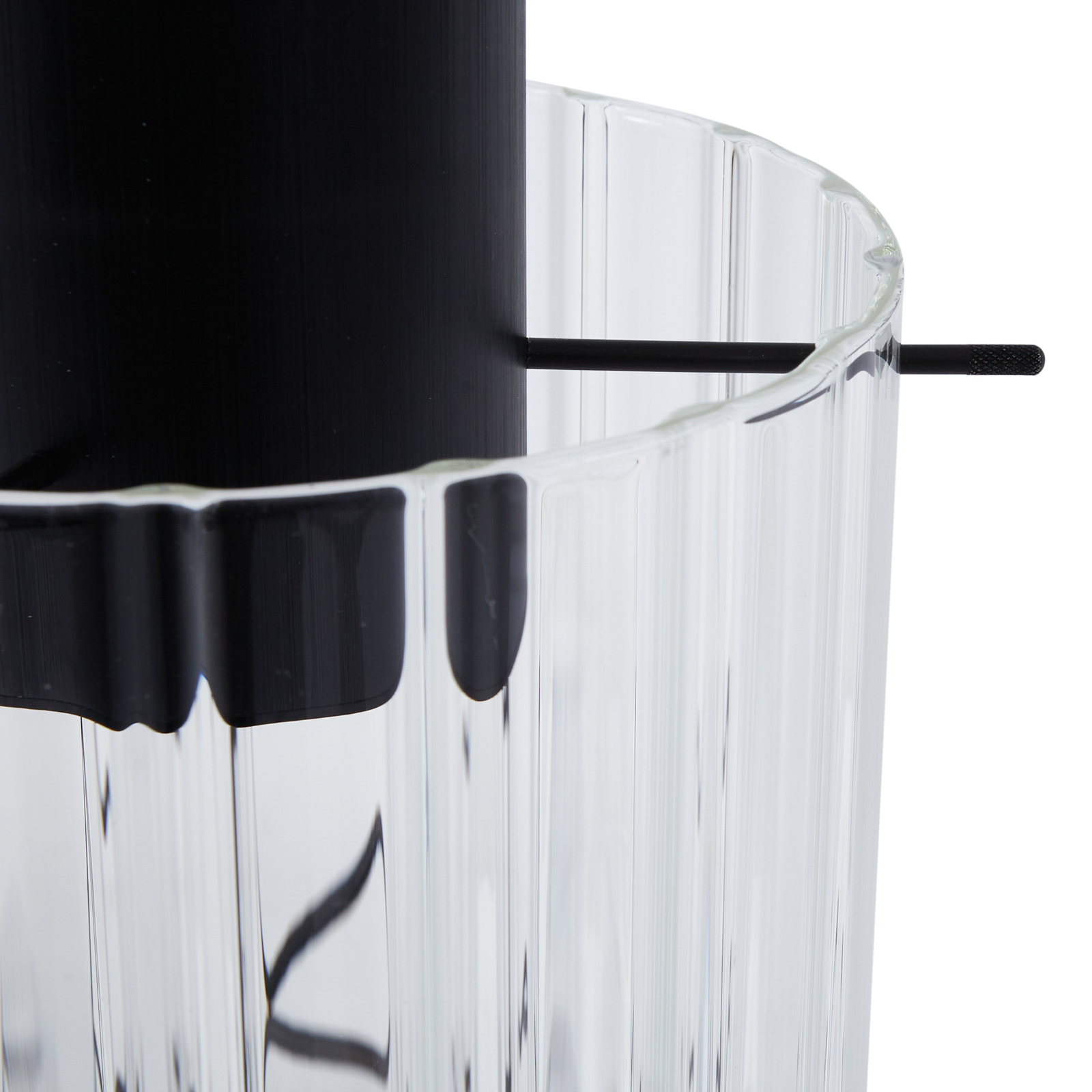 Lucande pendellampe Eirian, Ø 18 cm, svart, glass, E27