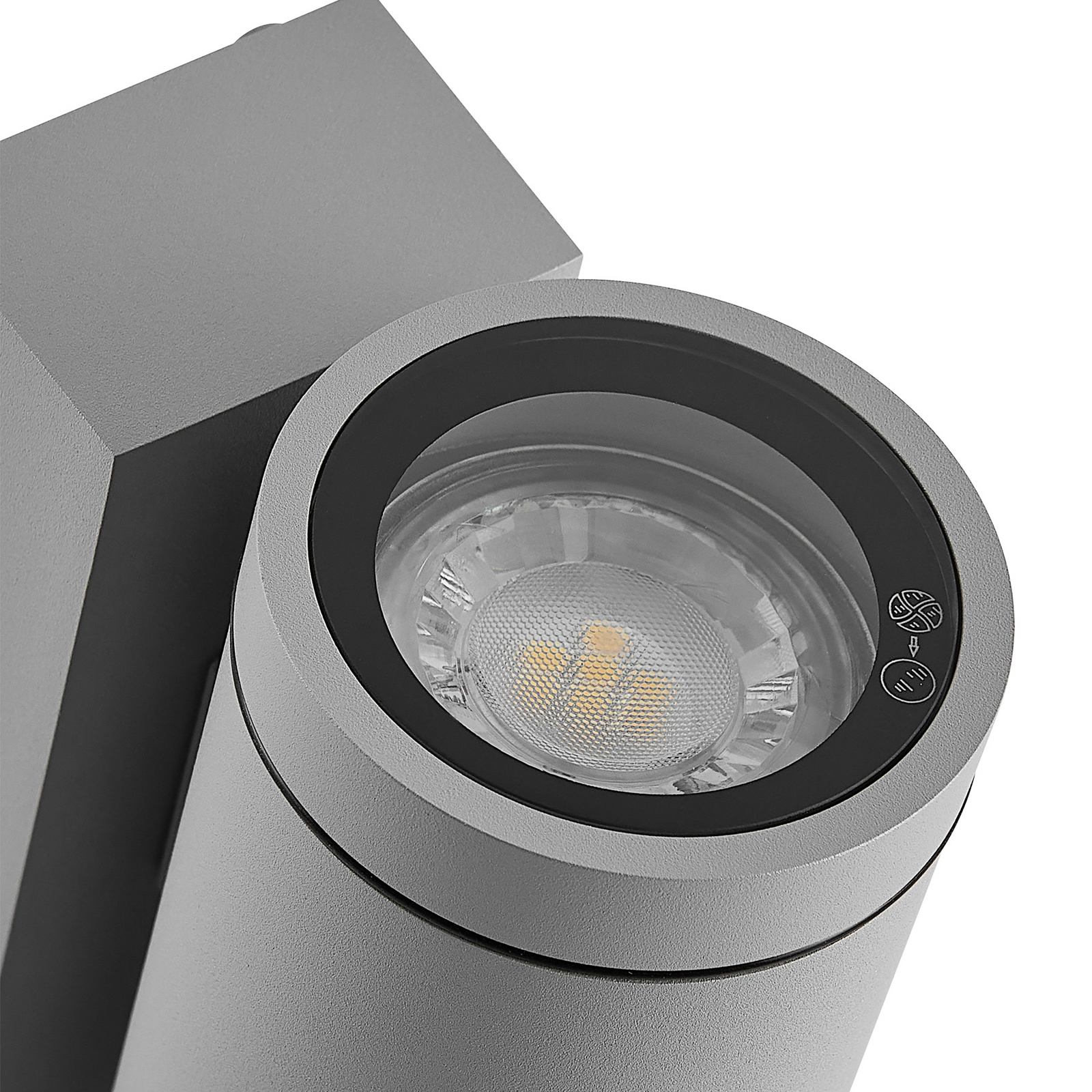 Außenwandlampe ShoreLine Pro Round up/down, hellgrau, GU10