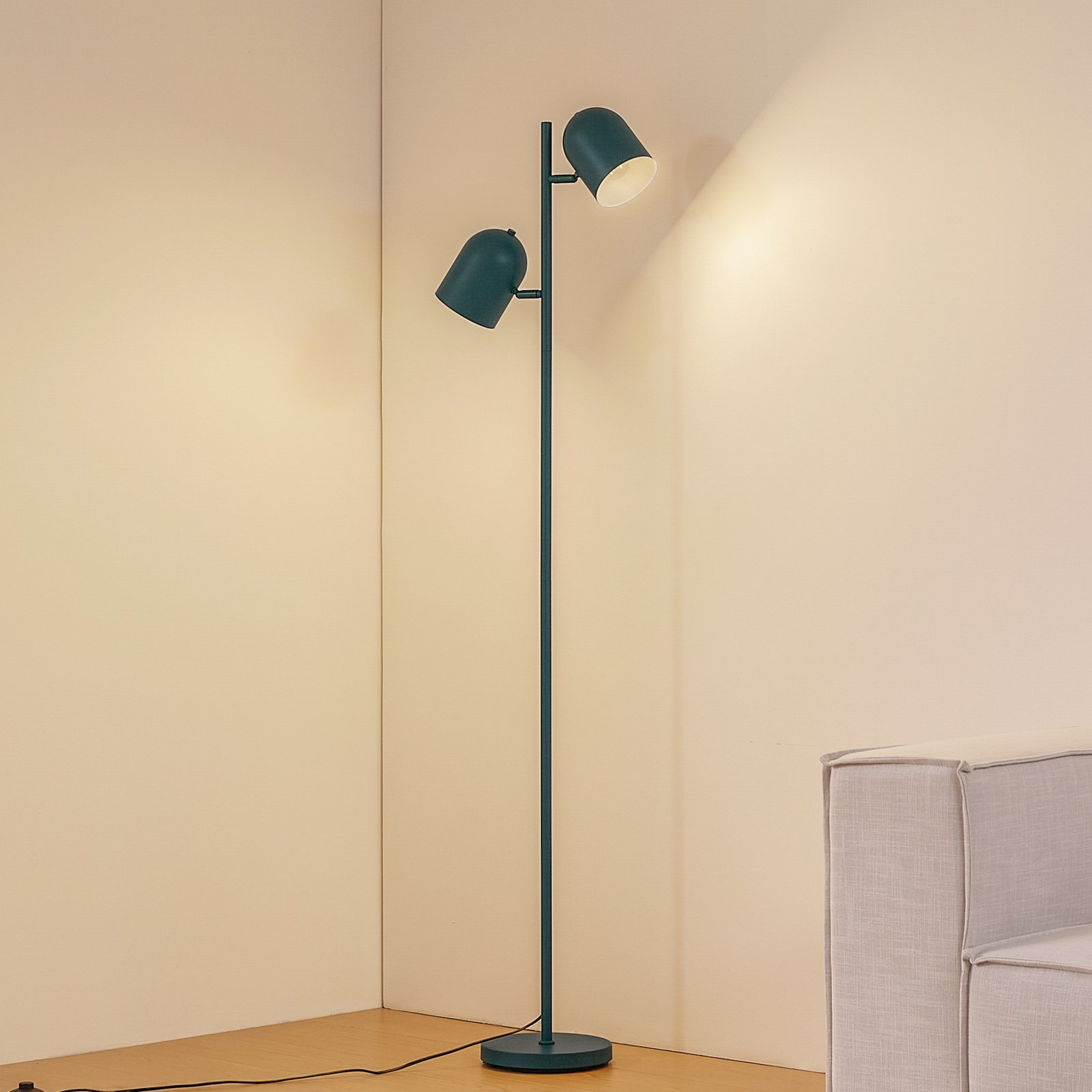 Lindby Floor lamp, green, 2 x E27