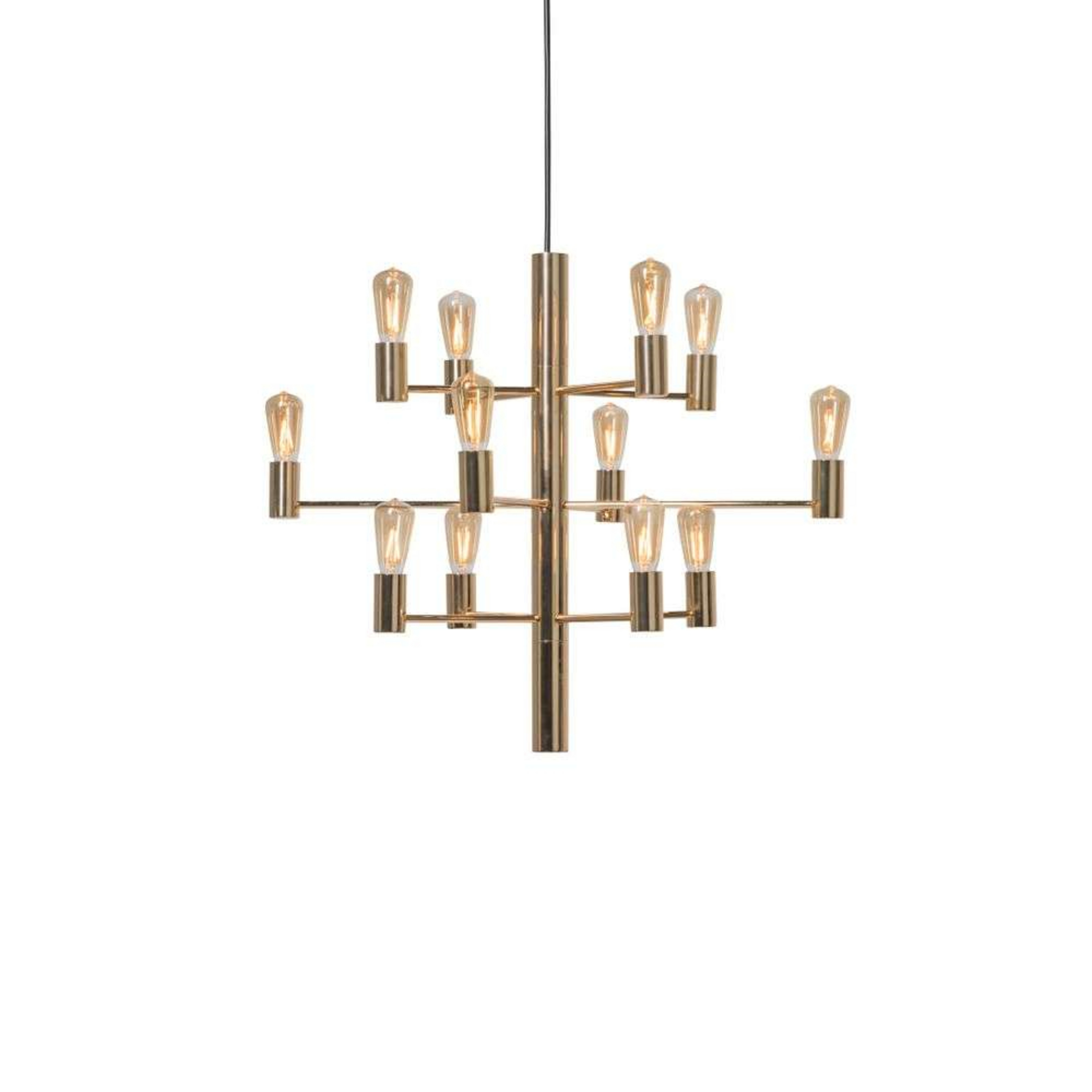 Manola 12 Kroonluchter Satin Brass - Herstal