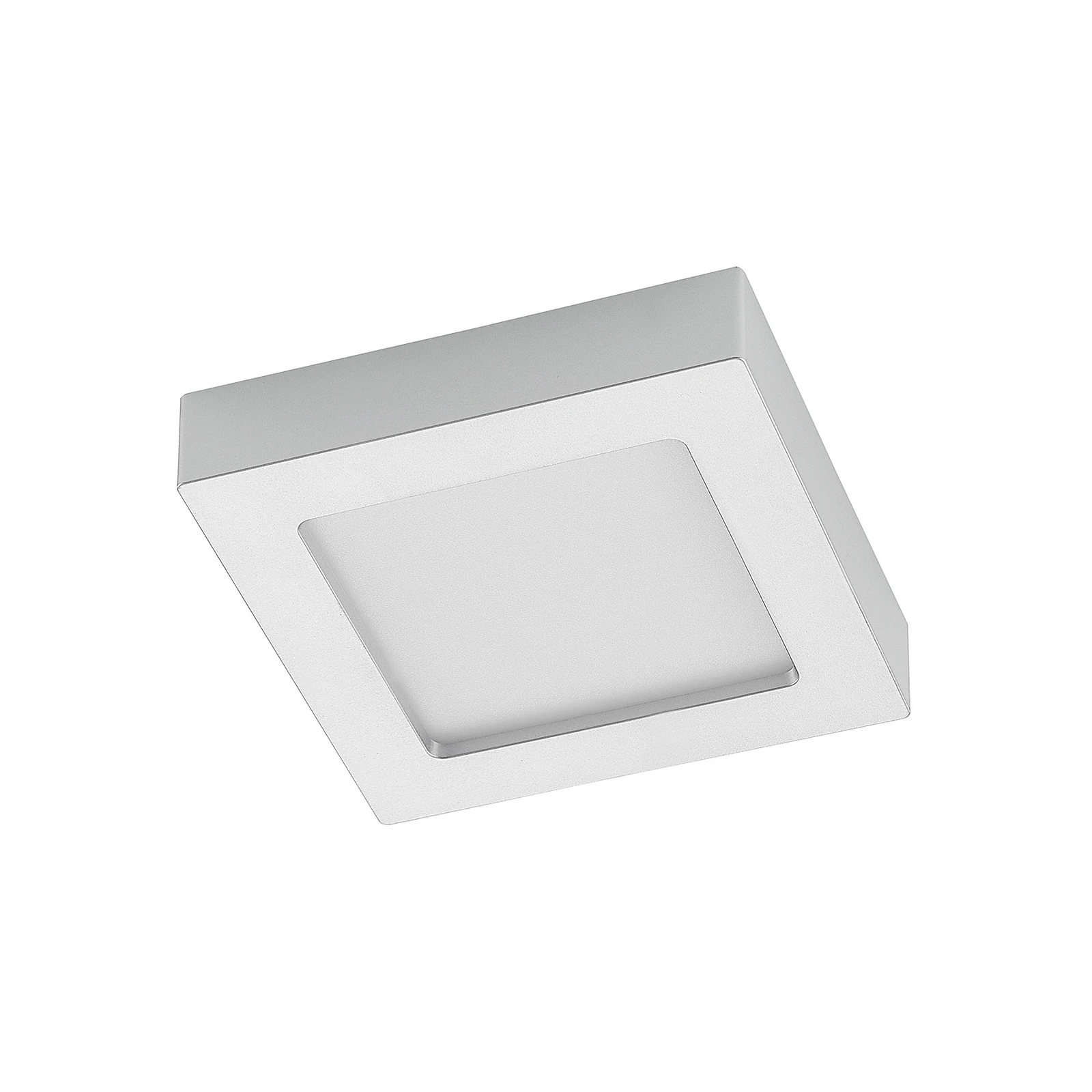 Prios Plafonnier LED Alette, argent, 17,2 cm, intensité variable