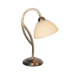 Anthea table lamp, bronze, cream, metal, glass, E27