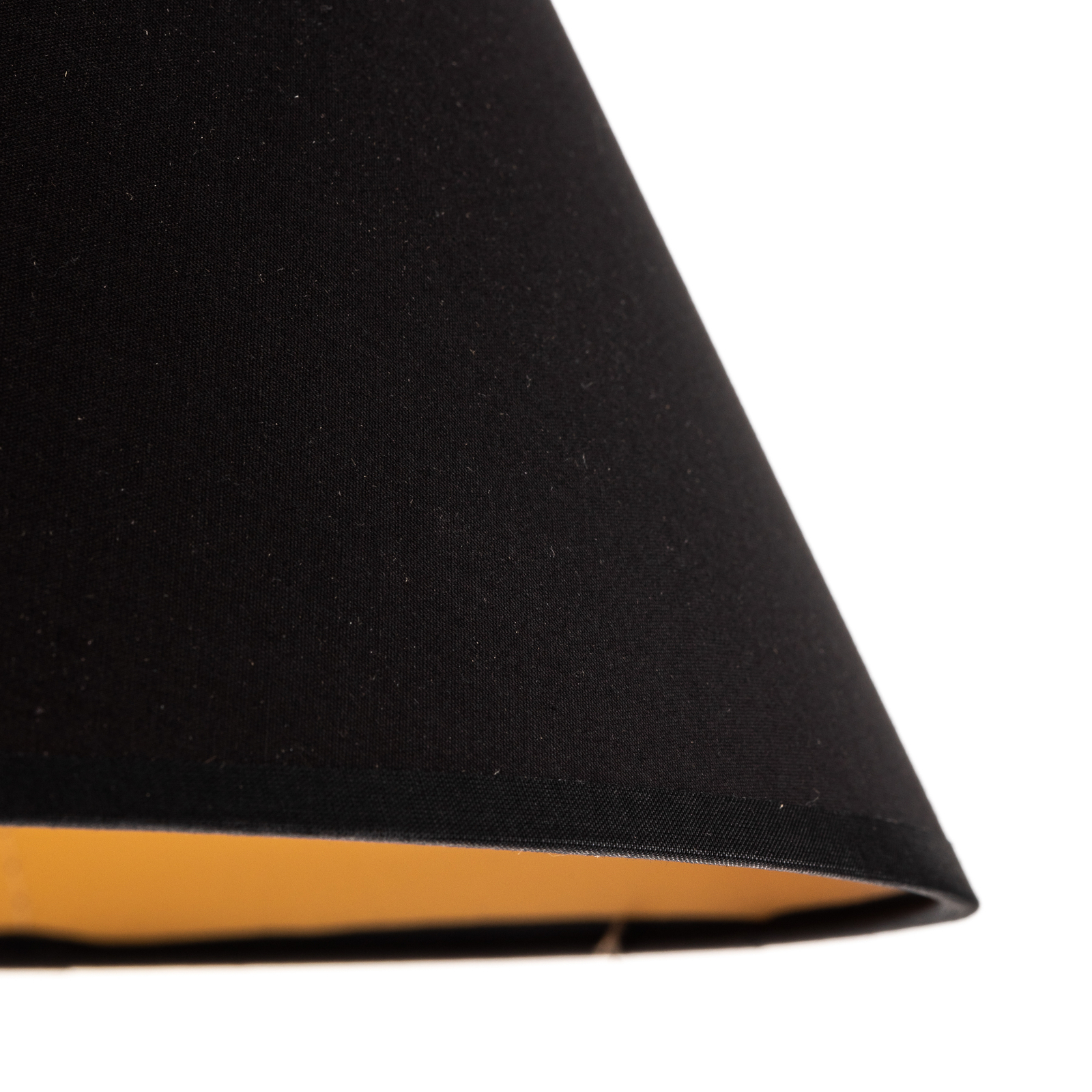 Lampa stołowa Stila, stożkowy klosz czarno-złoty