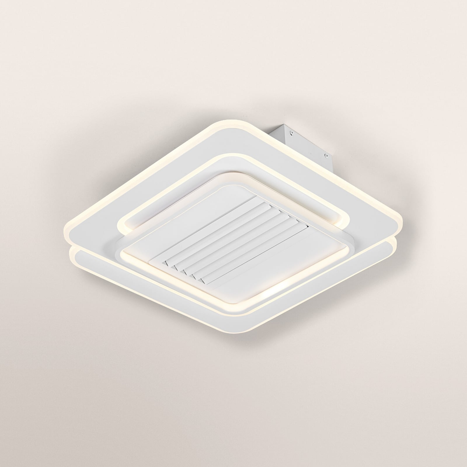 OSRAM LED ceiling fan GRILL 55x55 cm, white, with remote control