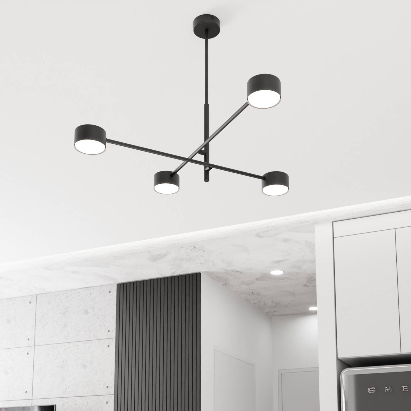Pendellampe Natsu, Länge 64 cm, Metall, 4-flg. günstig online kaufen