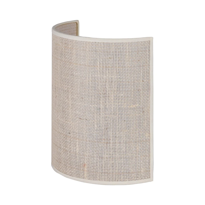 Euluna – Jute Wandleuchte Höhe 24 cm halbrund weiß/ecru