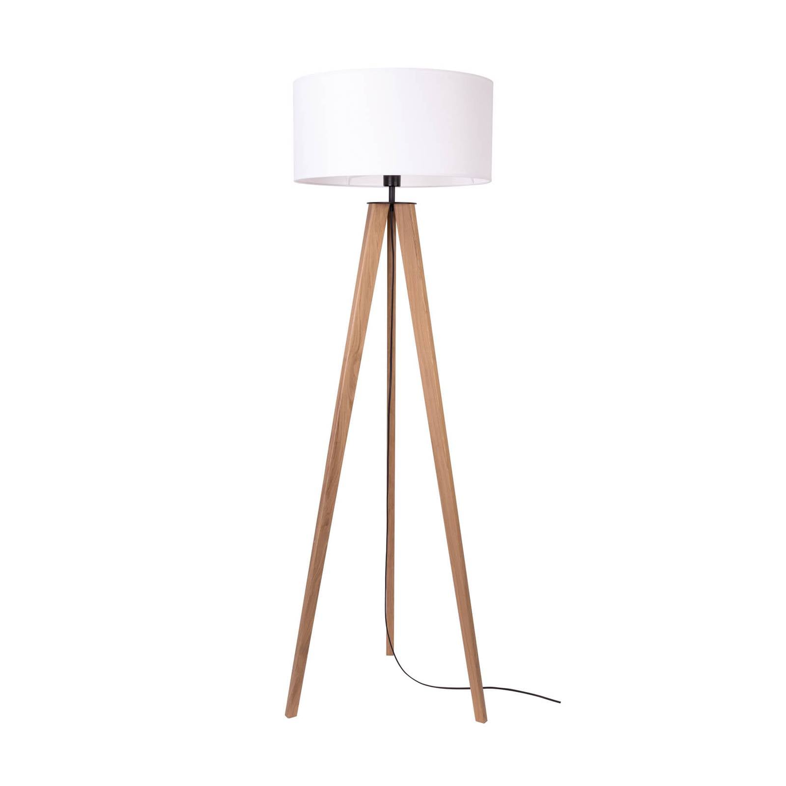 Golvlampa Maira, trebent, ek oljad, vit