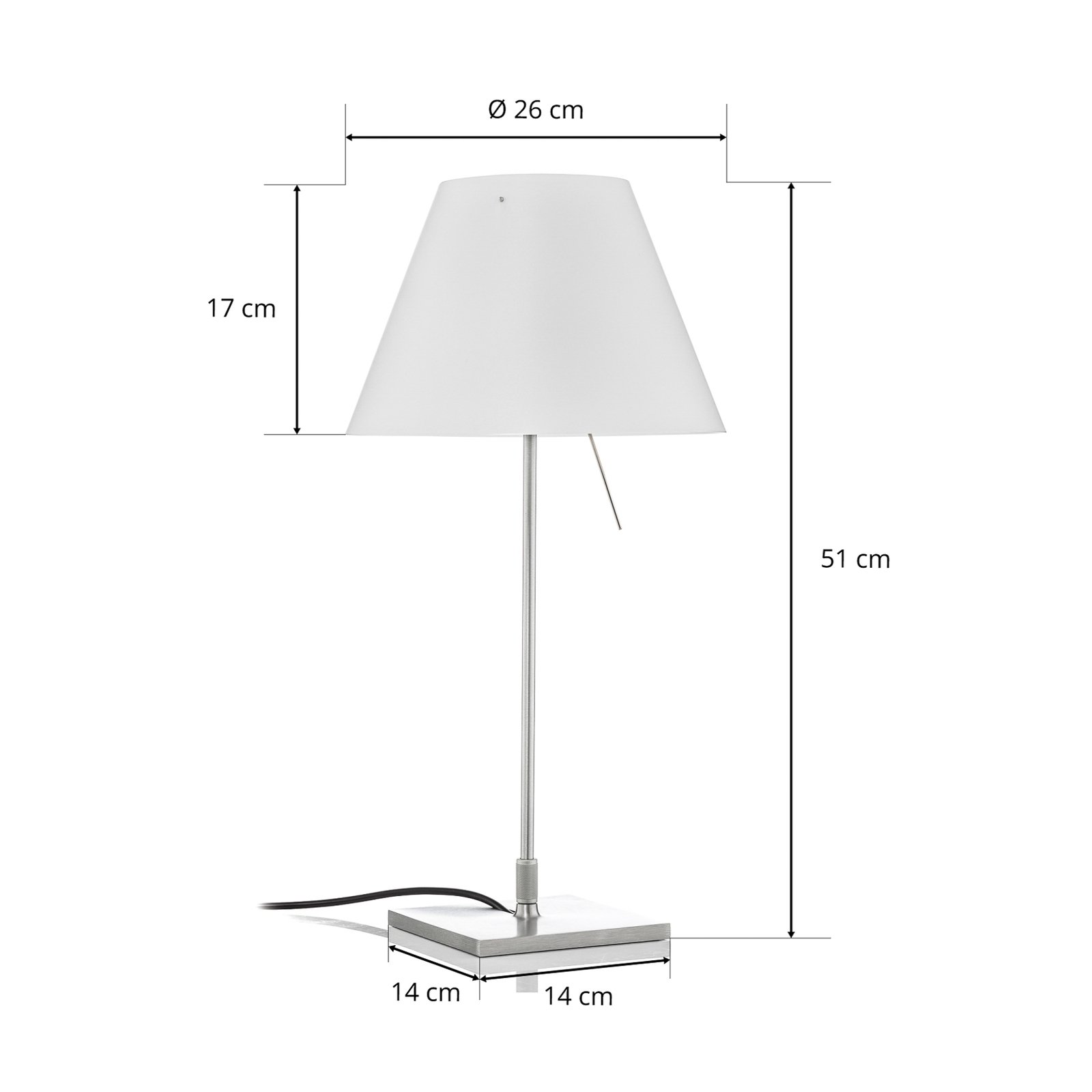 Luceplan Costanzina lampe à poser LED alu blanche