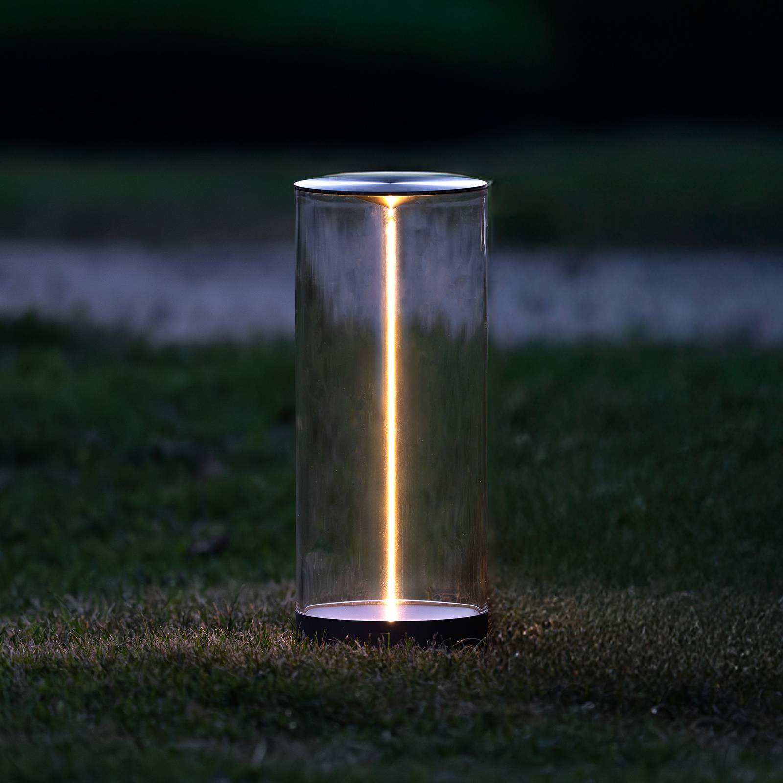  Konstsmide Led-akku-tischleuchte Edison, Höhe 32 Cm, Grau/klar, Ip54 