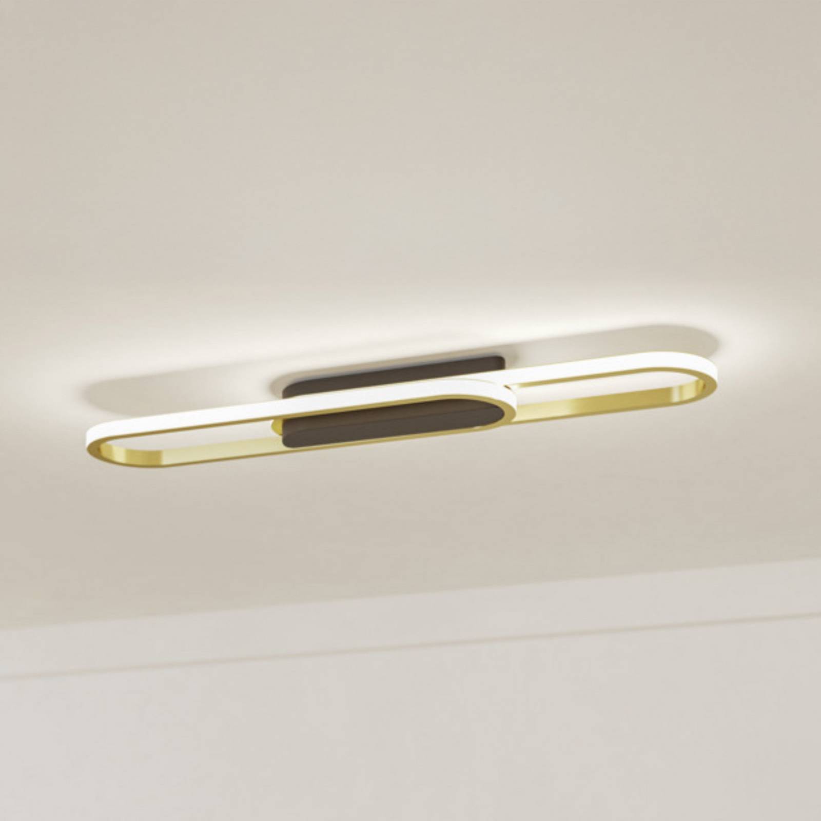 Lampa sufitowa LED EGLO CONIVARENA, czarna/mosiężna, 69 cm, CCT