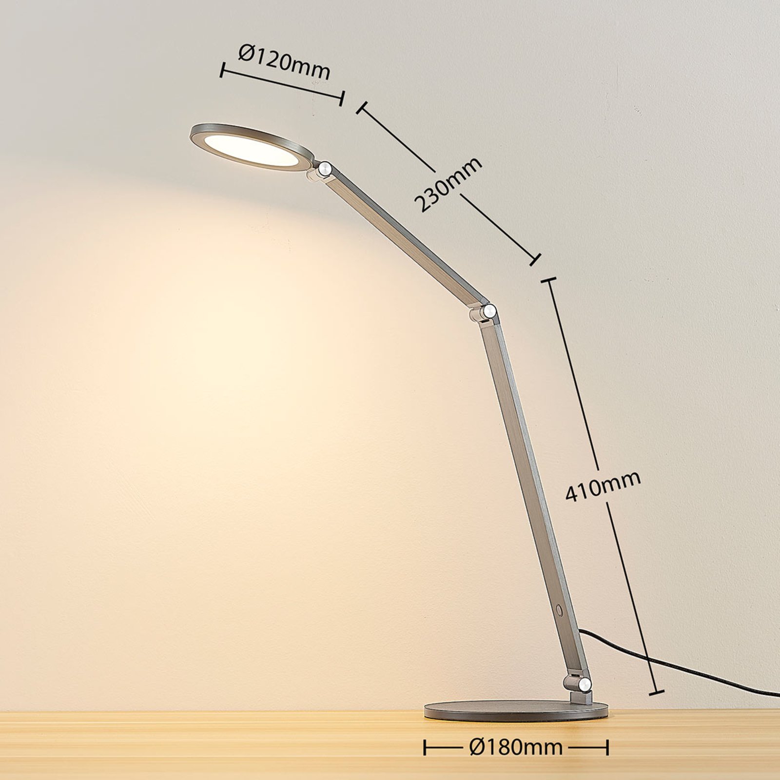 LED-skrivebordslampe Mion med dimmer