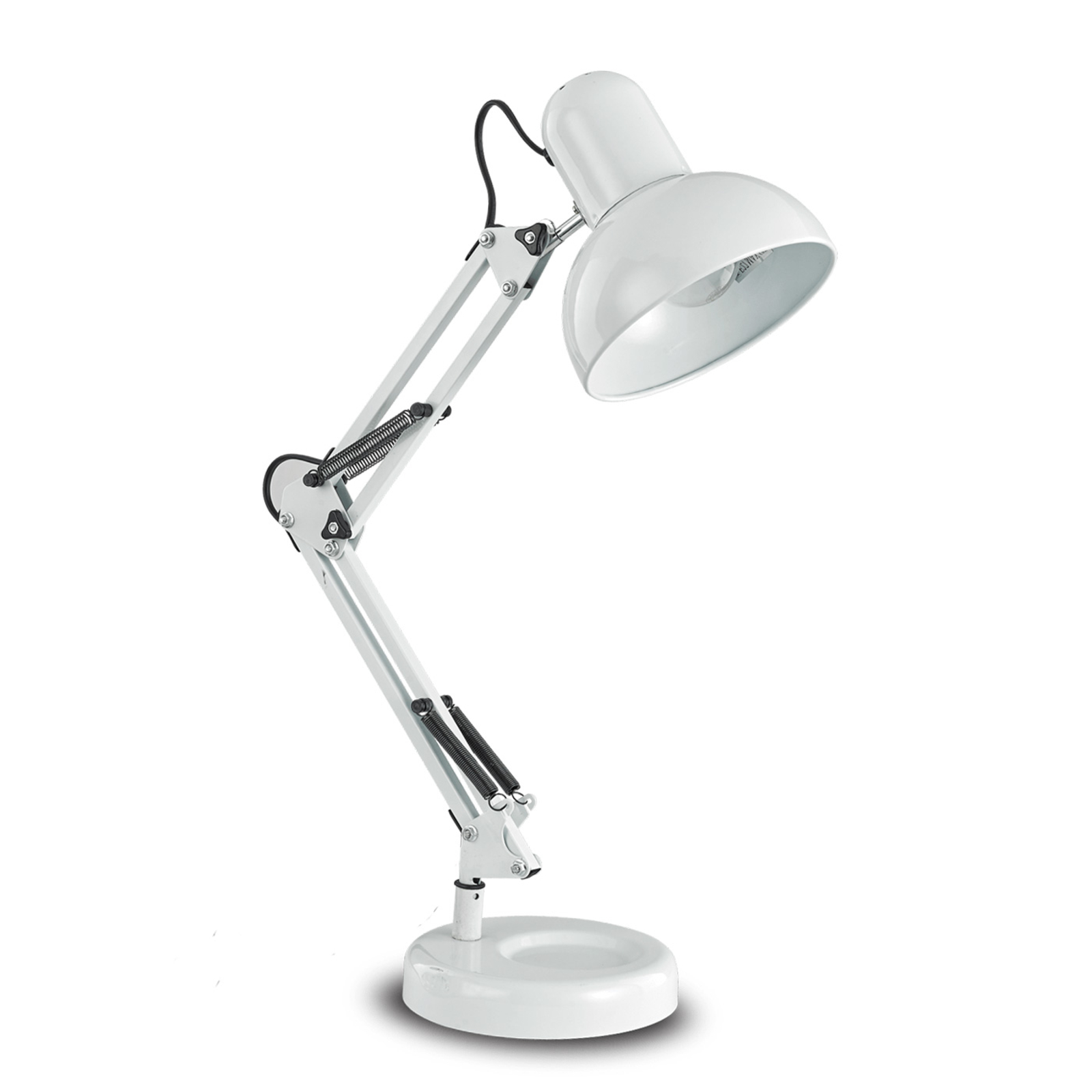 Stolní lampa Kelly s kloubovým ramenem, E27, bílá