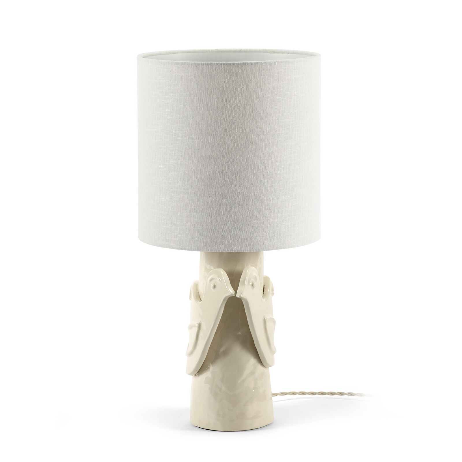 WHITE PALOMA bordlampe, hvid, stentøj, højde 52 cm, E27 – Serax