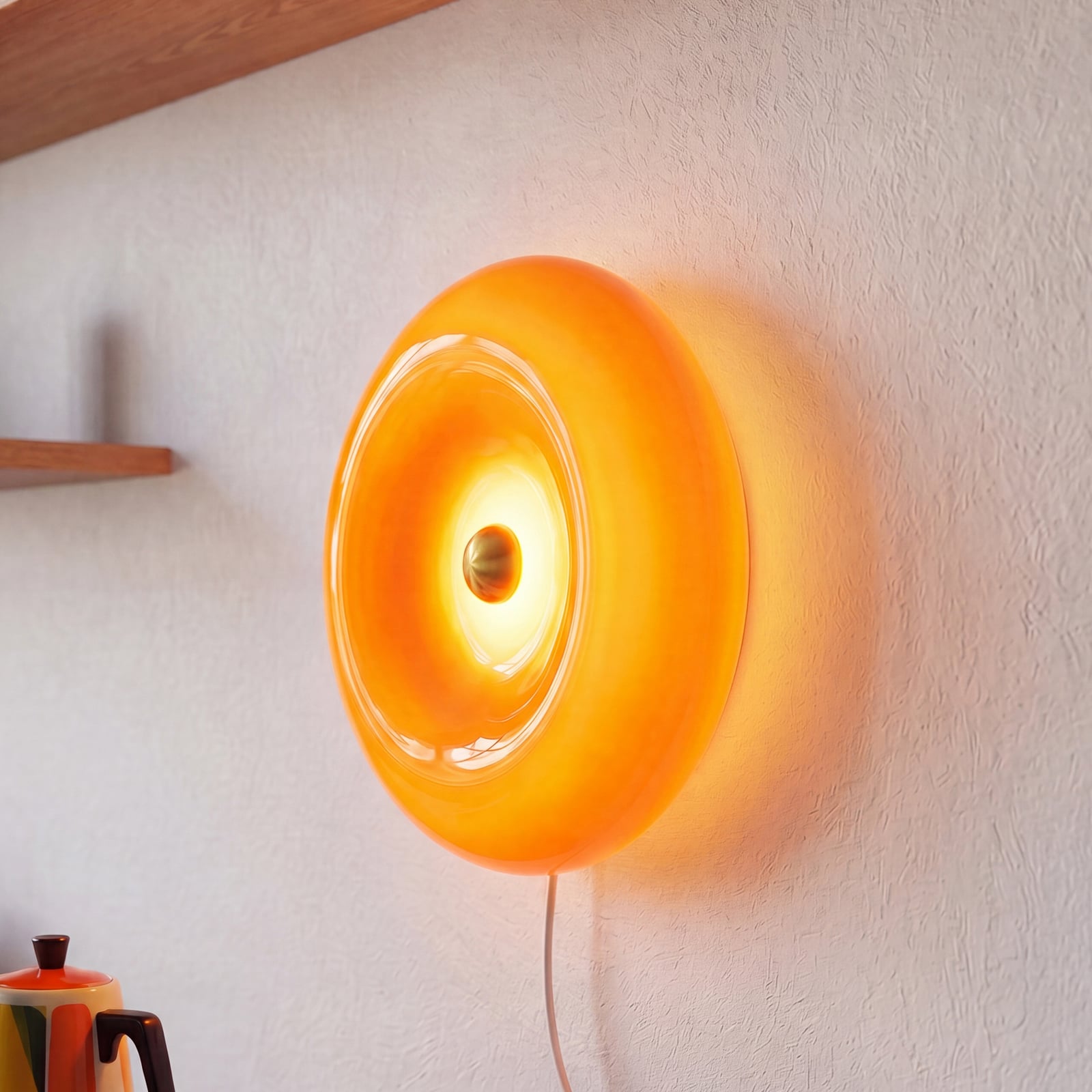 OSRAM Φωτιστικό τοίχου LED Decor Lunea, πορτοκαλί, Ø 30 cm, γυαλί, CCT,