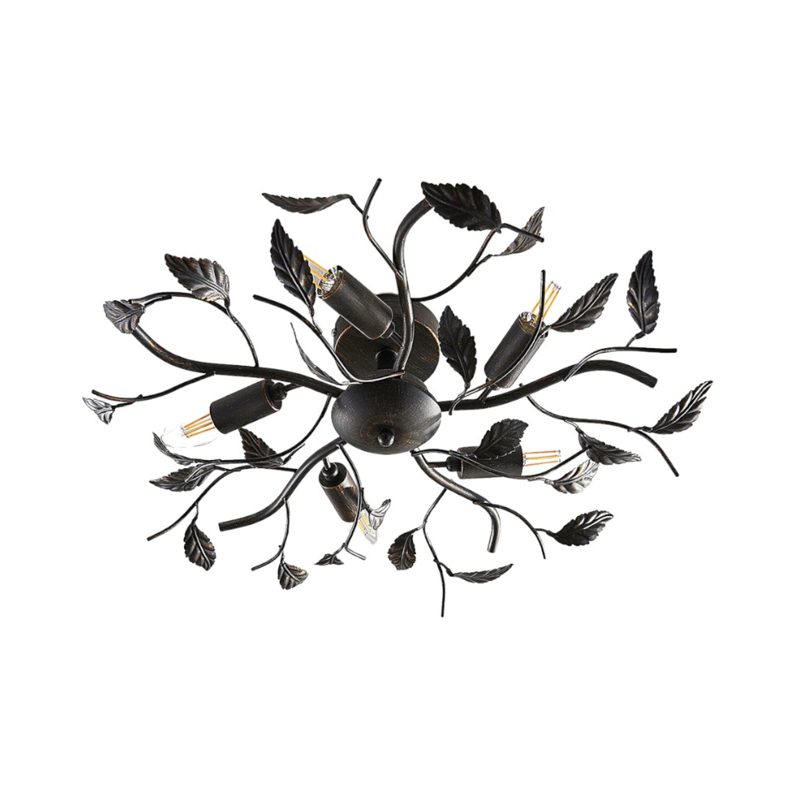 Yos 5 Plafondlamp Black-Gold - Lindby