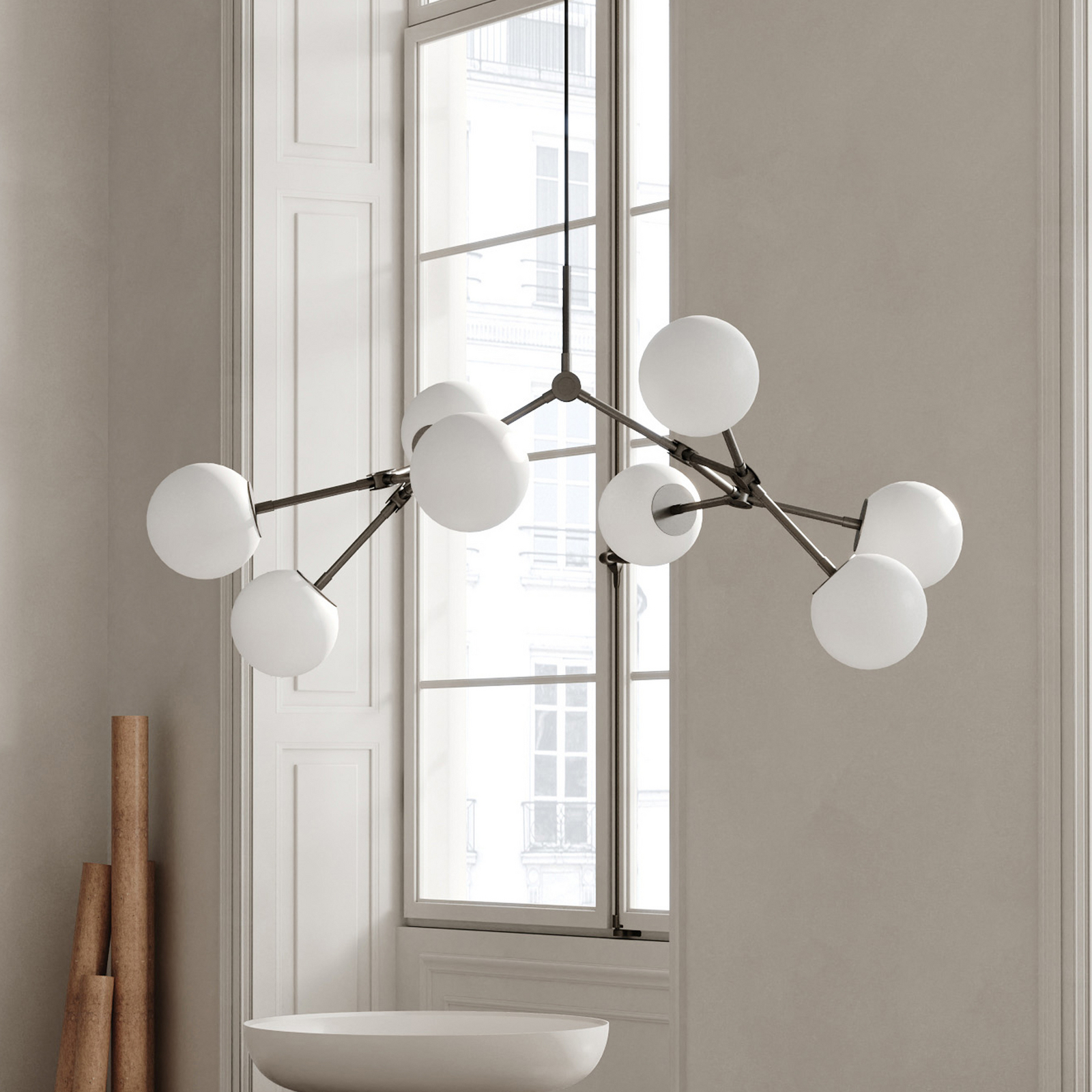 Drop Bulp Mini Chandelier, 97 cm long, grey – 101 Copenhagen Drop Bulp Mini Chandelier, 97 cm long, grey – 101 Copenhagen