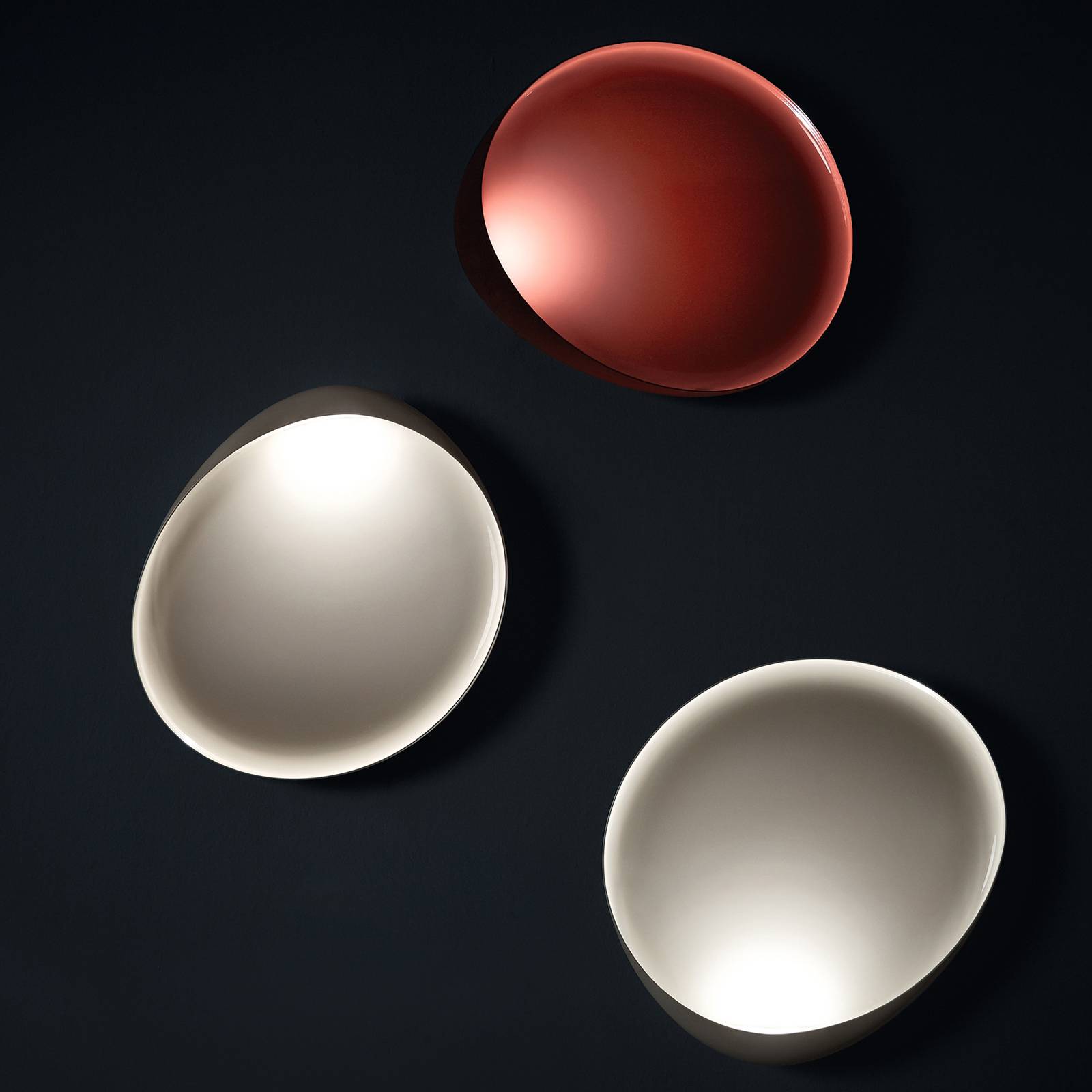 Foscarini Lake kinkiet LED, czerwony