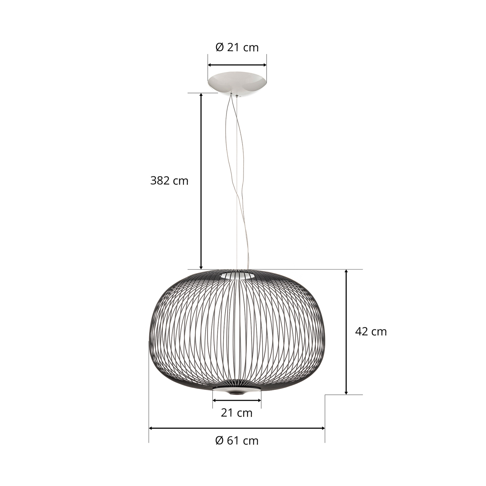 Foscarini MyLight Spokes 3 LED hanglamp, zwart