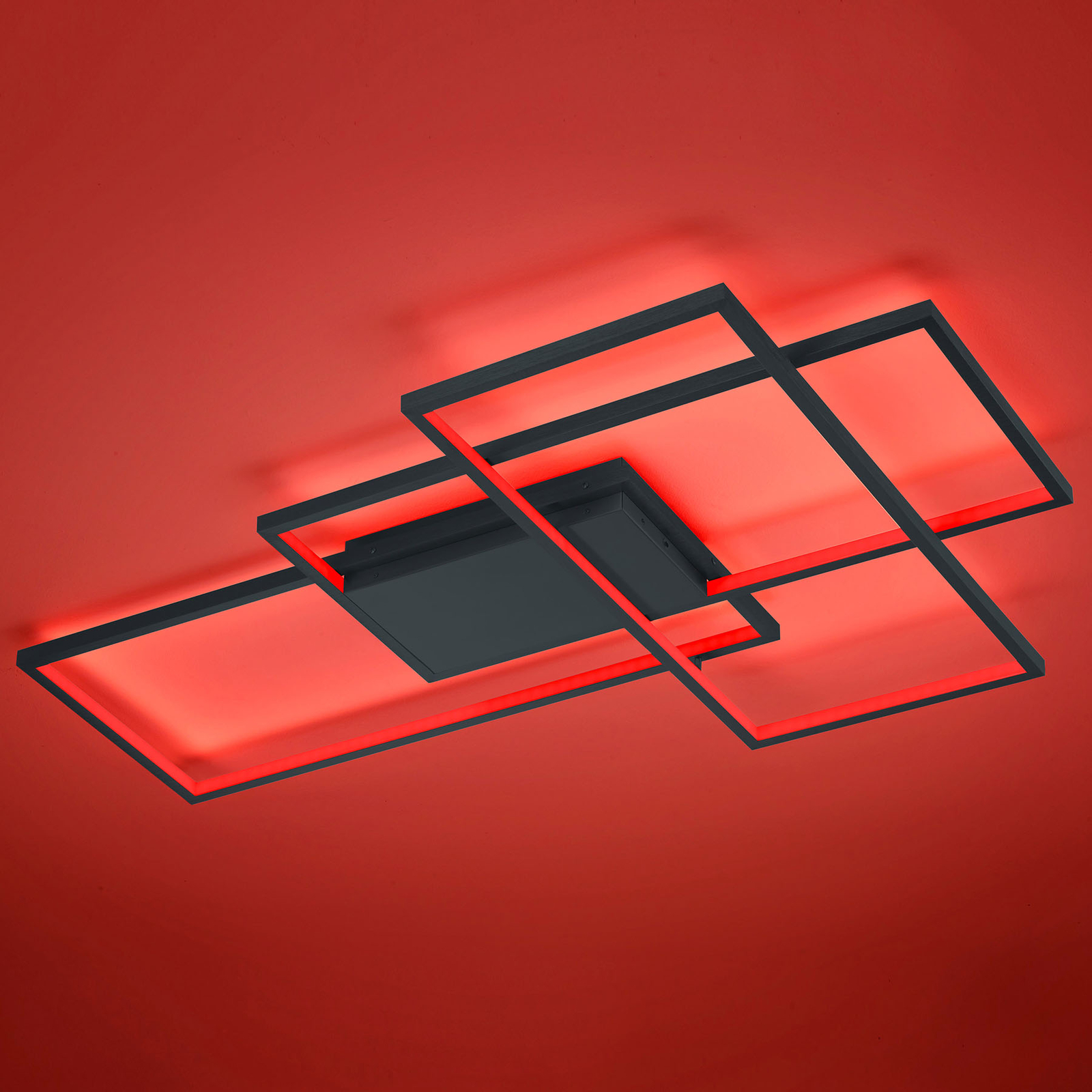 Trio Lighting WiZ Thiago LED ceiling light 114cm anthracite, for Living / Dining Room, metal, 40 W, energy efficiency: A, L: 114 cm, W: 75 cm, H: 8.5 cm