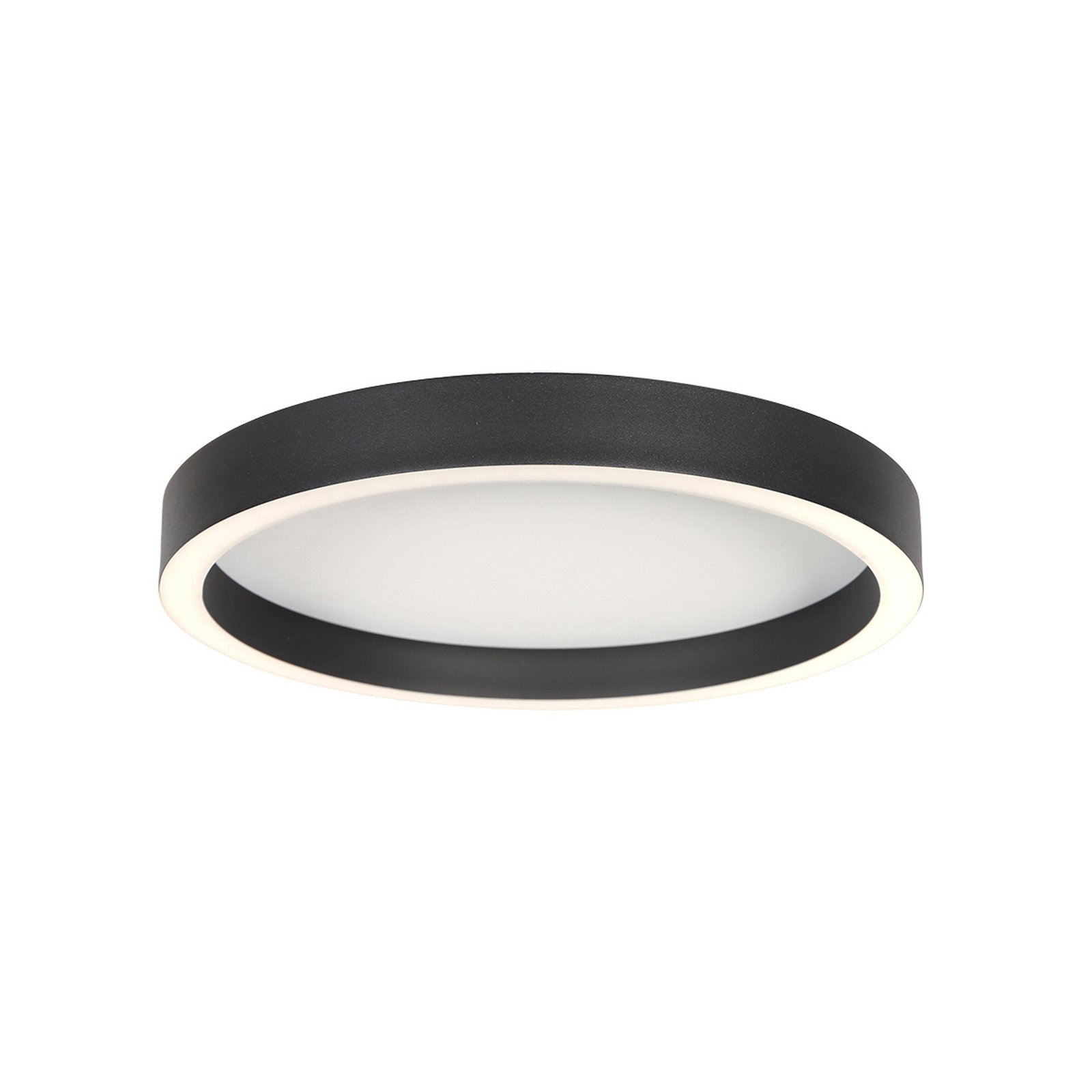 LED-taklampe Ringlux, svart, Ø 30 cm, metall, 2700 K