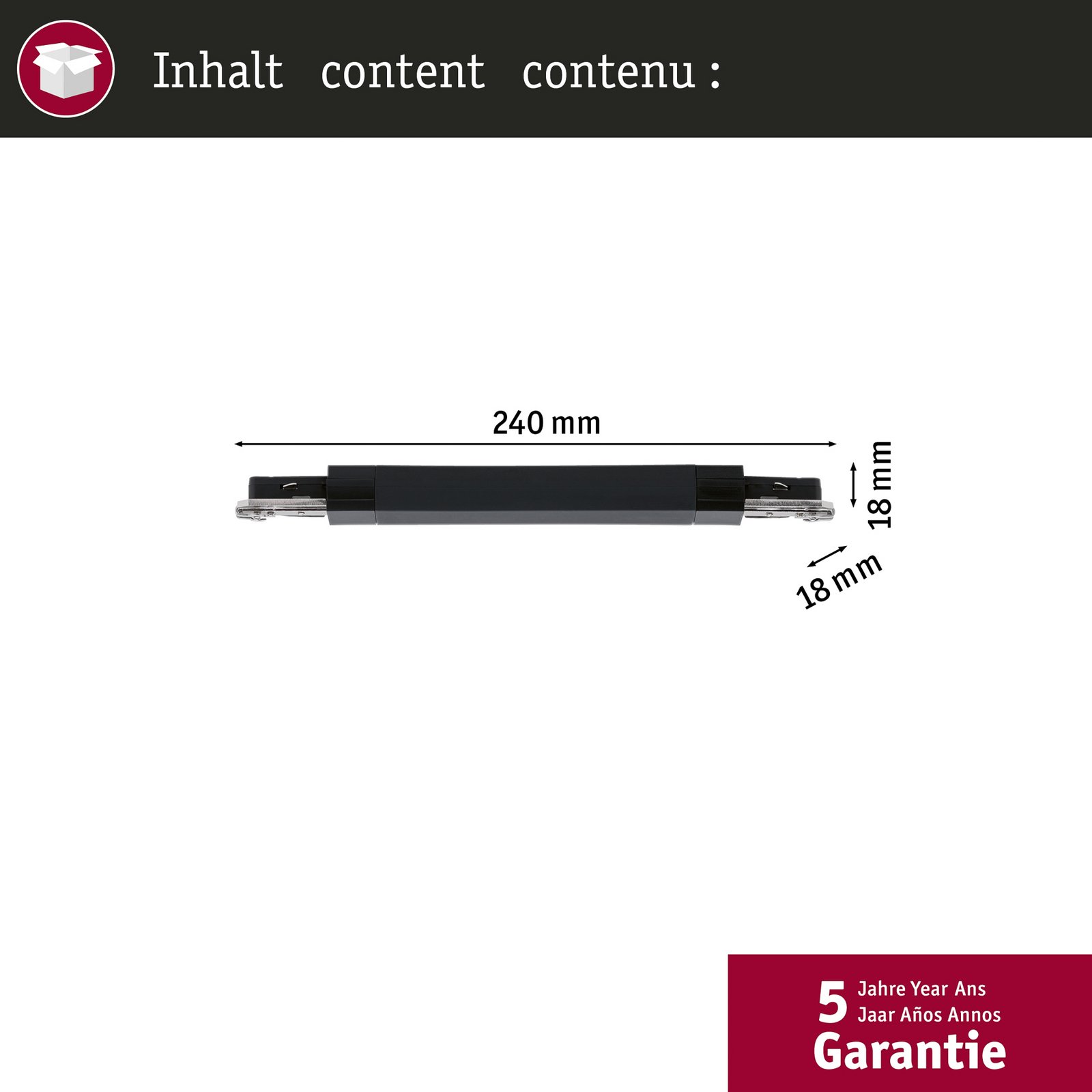 Paulmann URail adapter za šinu Zigbee za prigušivanje/prekidač, mat krom