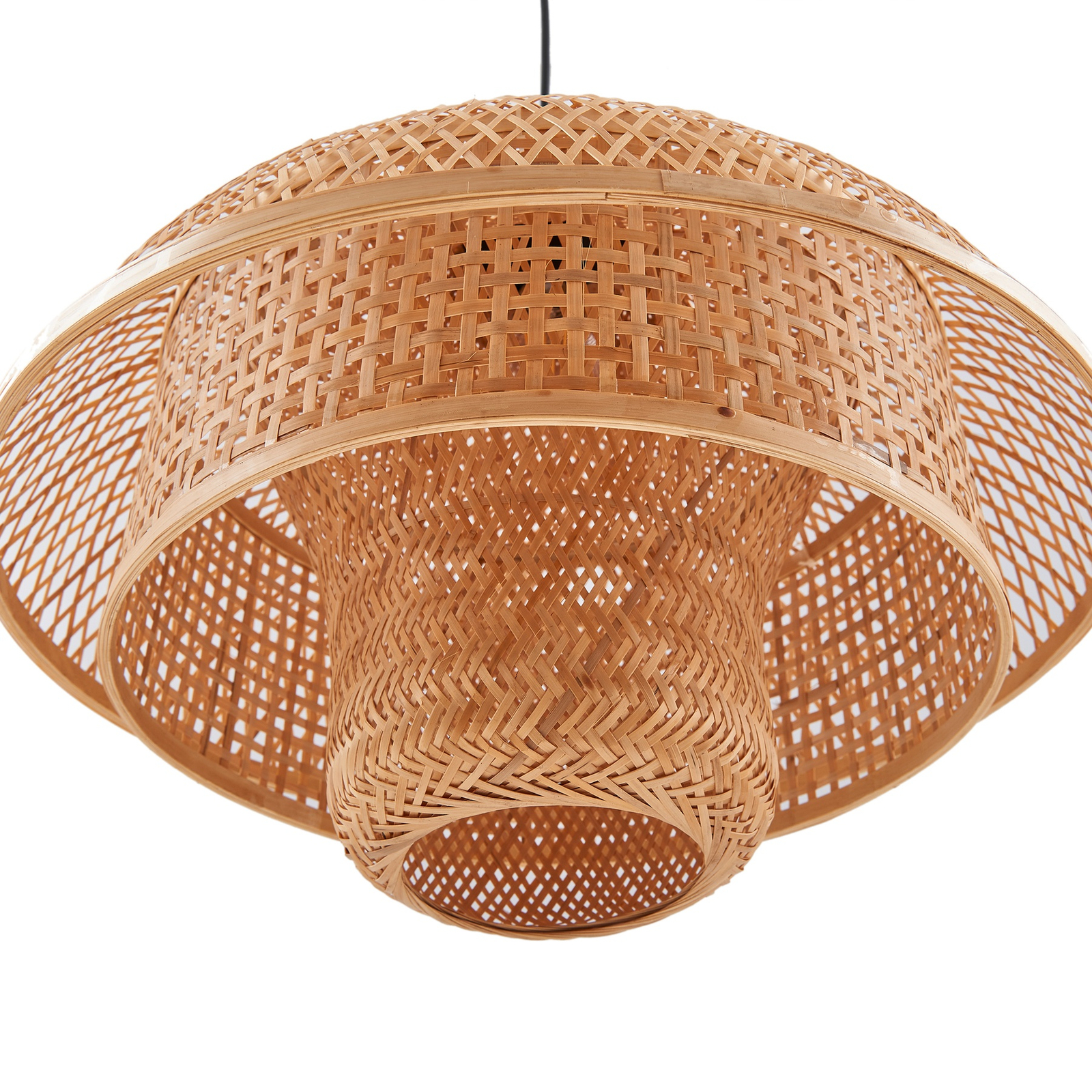 Lucande pendant light Rasmina, bamboo, Ø 50 cm, 1-bulb