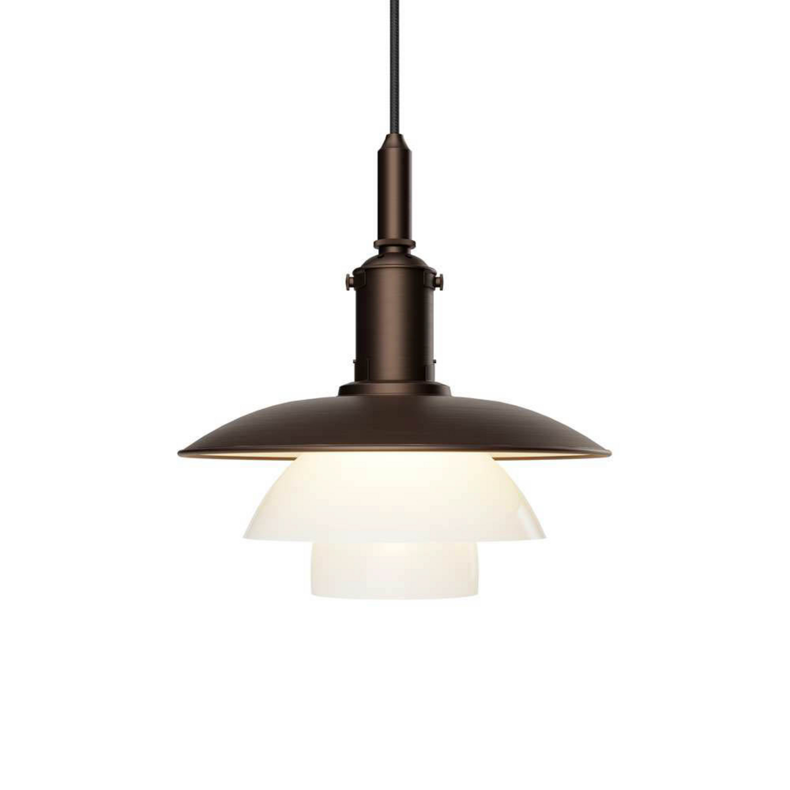 PH 3/3 Riippuvalaisin Aged Brass/Opaali Glass - Louis Poulsen