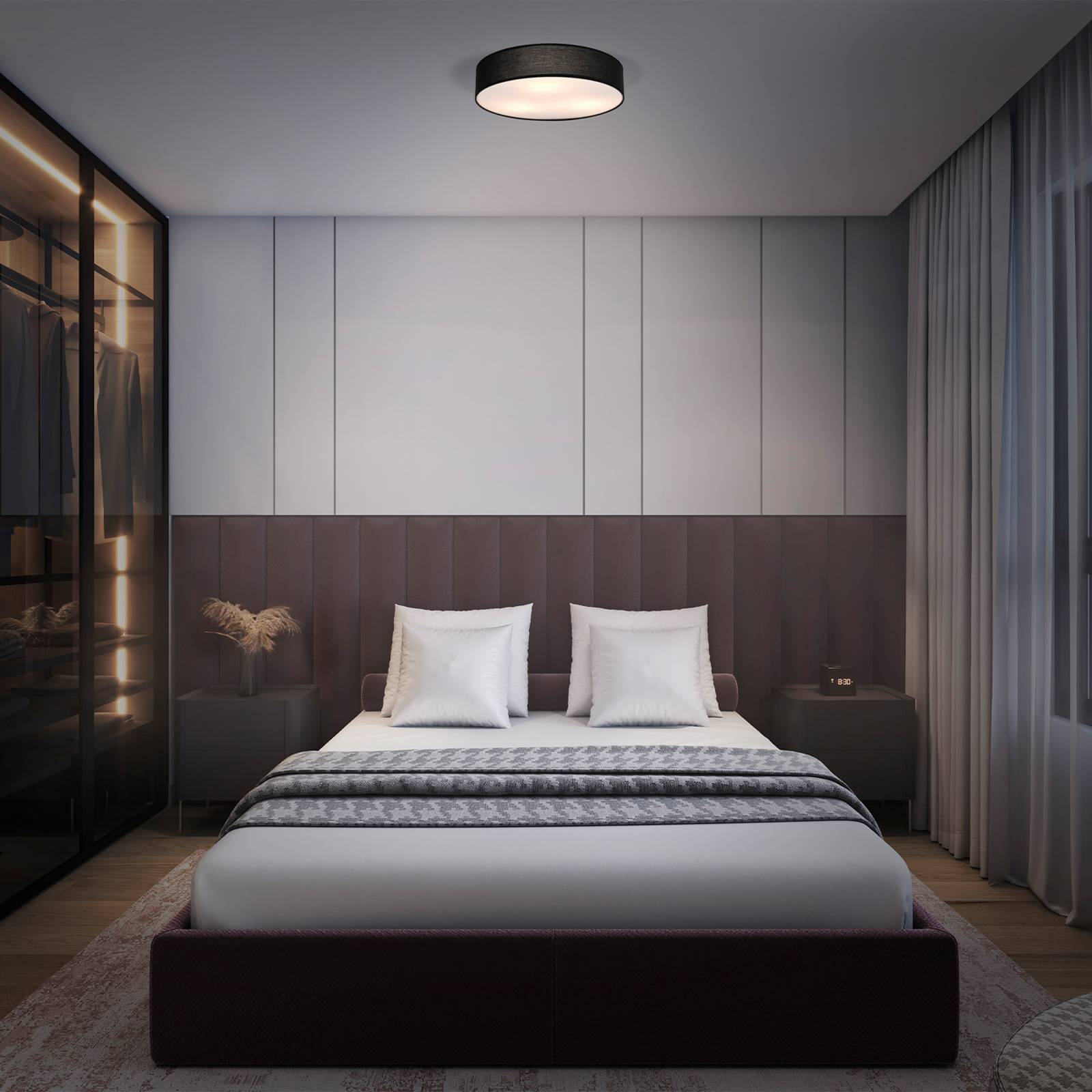 OSRAM Deckenleuchte ORBIS PARIS, schwarz, Ø 40 cm Textil E27 günstig online kaufen