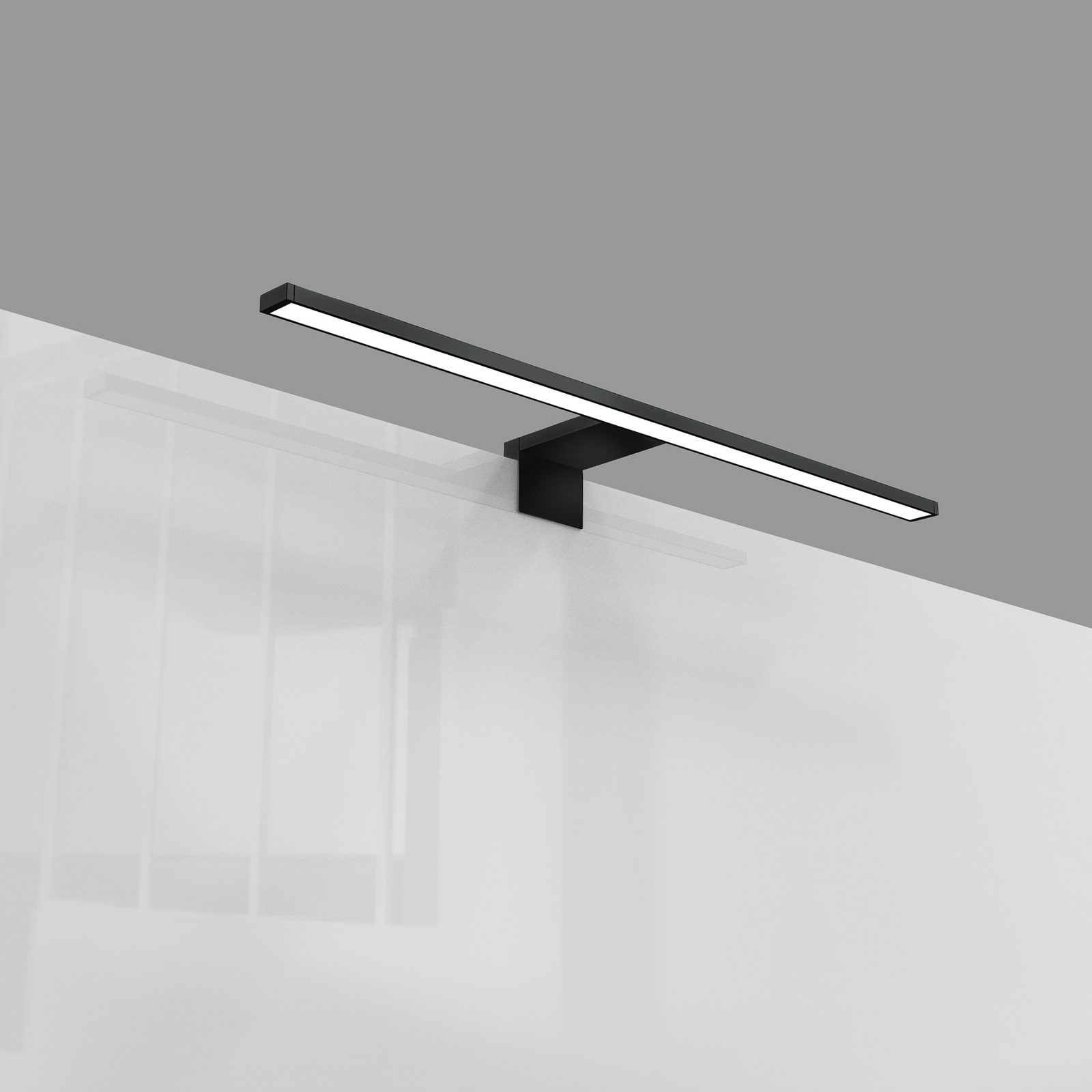 LED-ogledalo Bill, širina 60 cm, črno, kovinsko, 4.000 K LED-ogledalo Bill, širina 60 cm, črno, kovinsko, 4.000 K