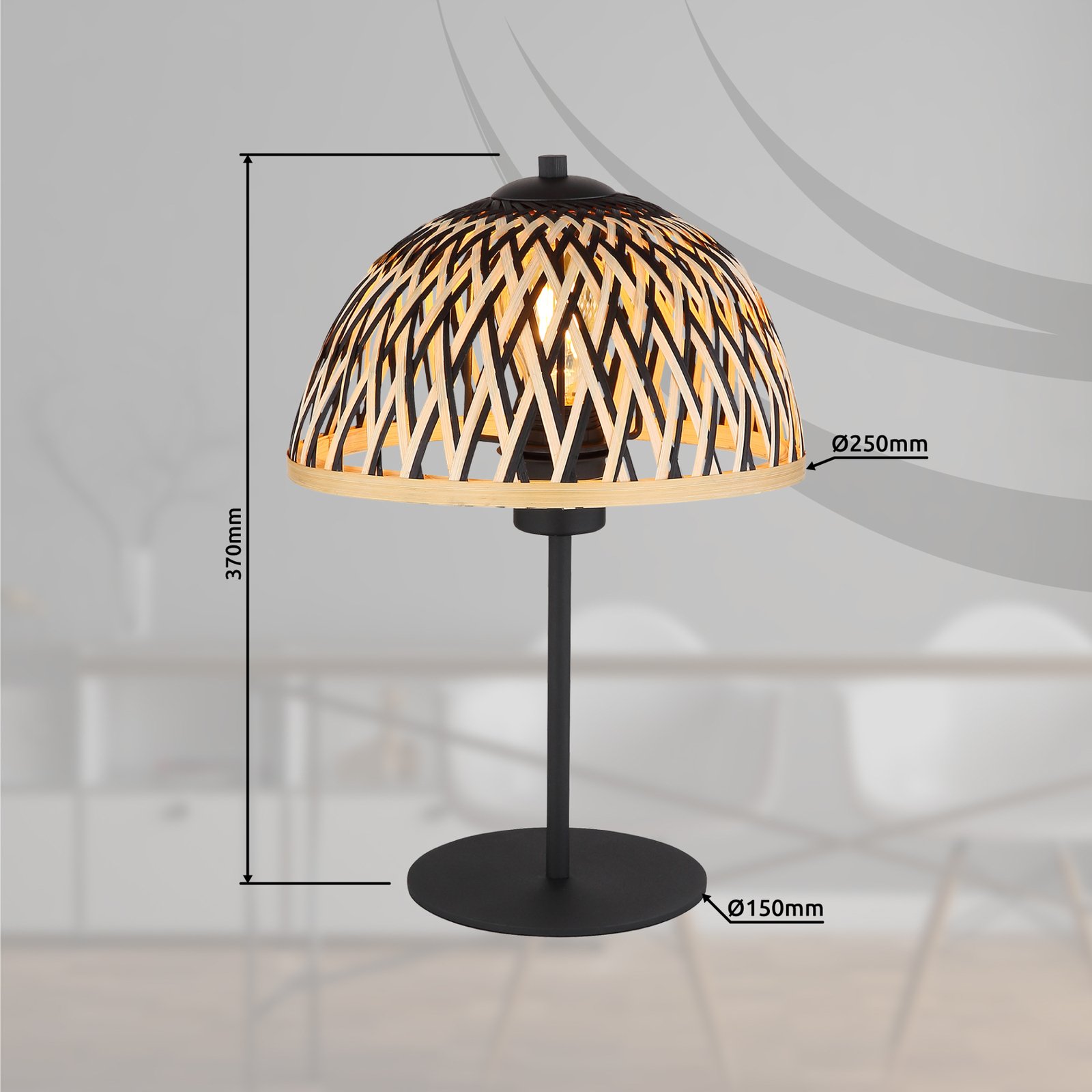 Lampa stołowa Colly klosz z bambusowej plecionki