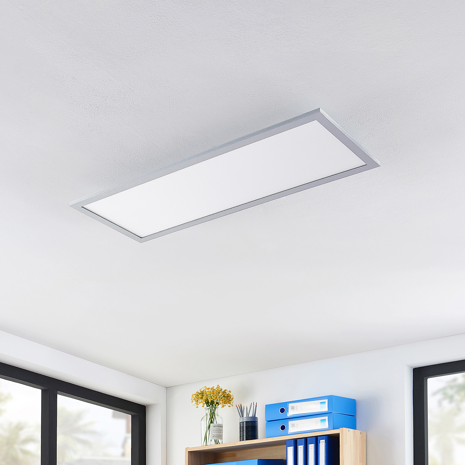 Pannello LED Arcchio Lyndra, 80 cm, bianco, alluminio, dimmerabile, CCT