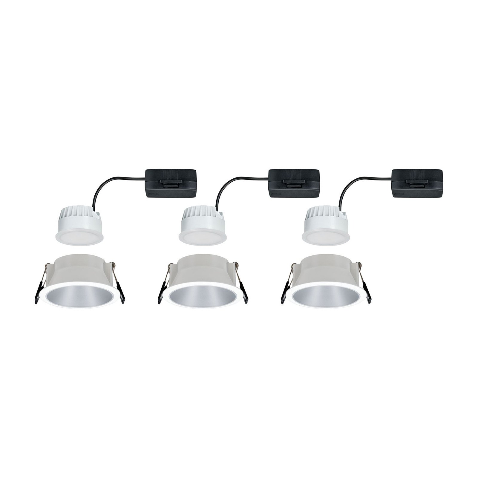 Cole LED spot, silver-white, set of 3 - Paulmann