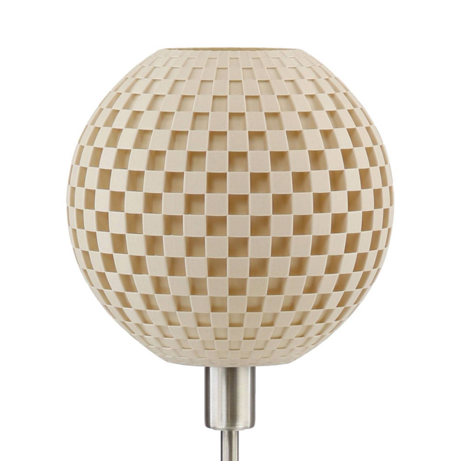 Lampa stołowa Flechtwerk kula ze stopą, beżowa