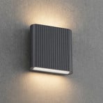 Lucande LED-utendørs vegglampe Raija, antrasitt, høyde 19 cm, CCT