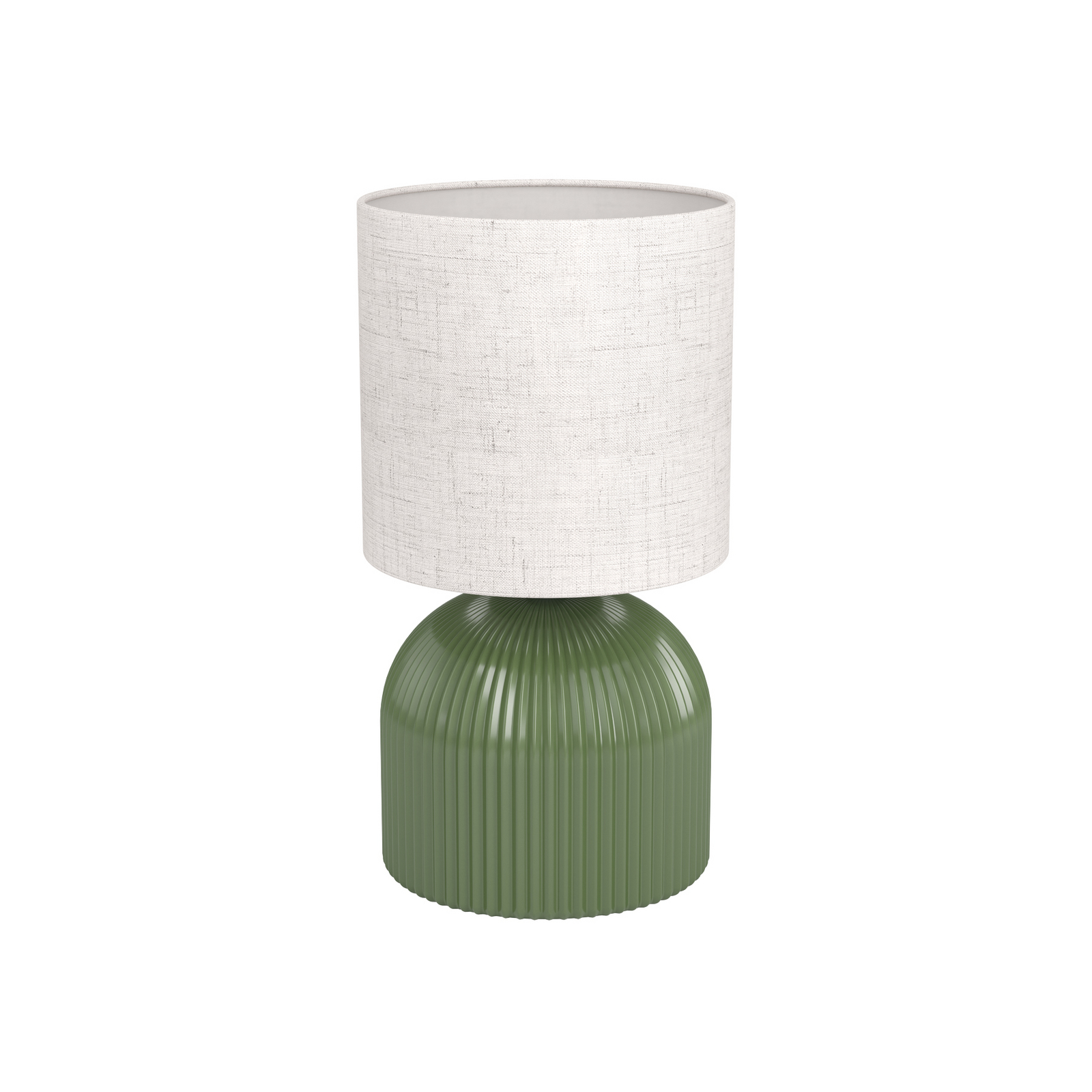 Tafellamp Rocoso, groen/crème, keramiek, textiel, 25,5 cm