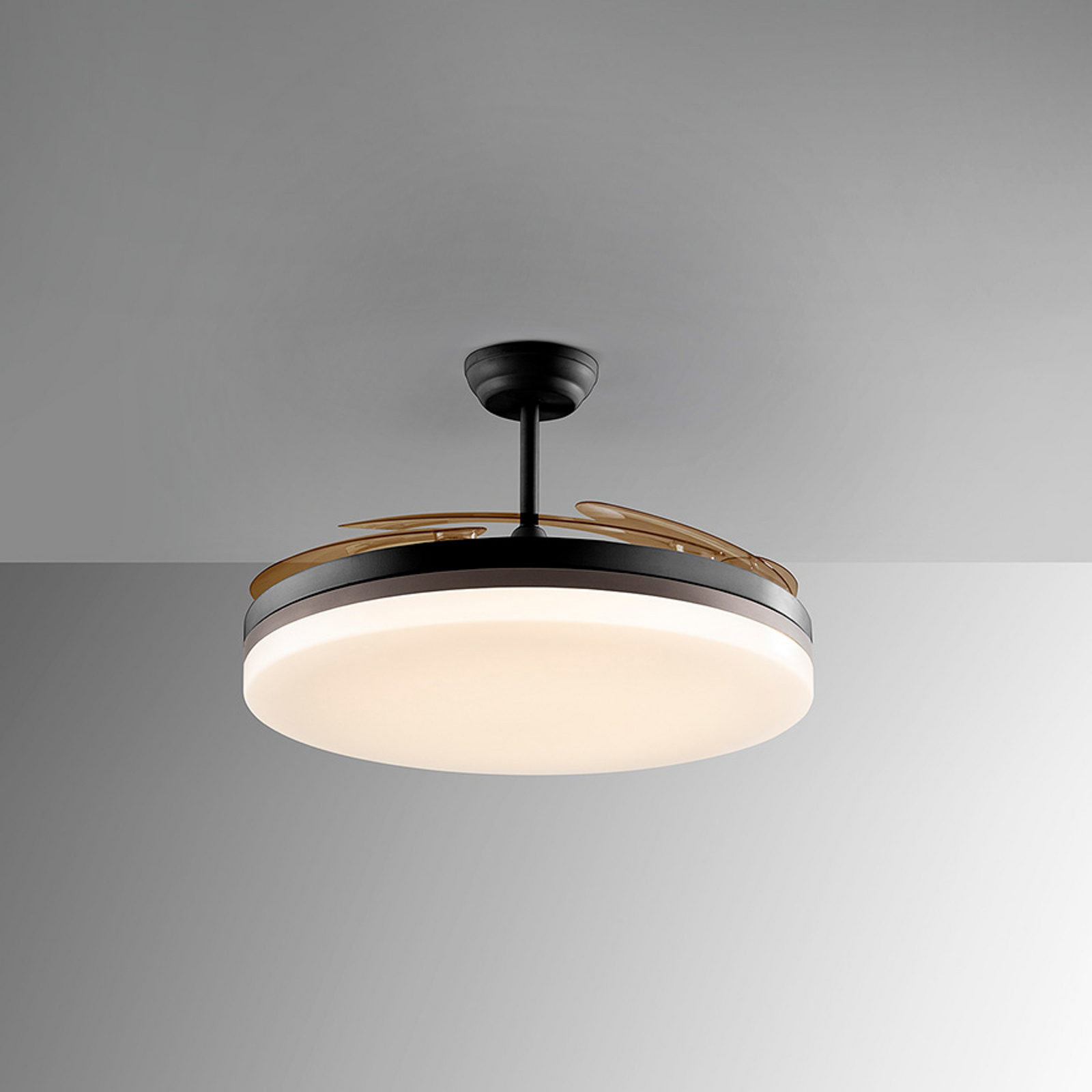 LED stropni ventilator Vento črn/bronast/dimast Ø 150, tih