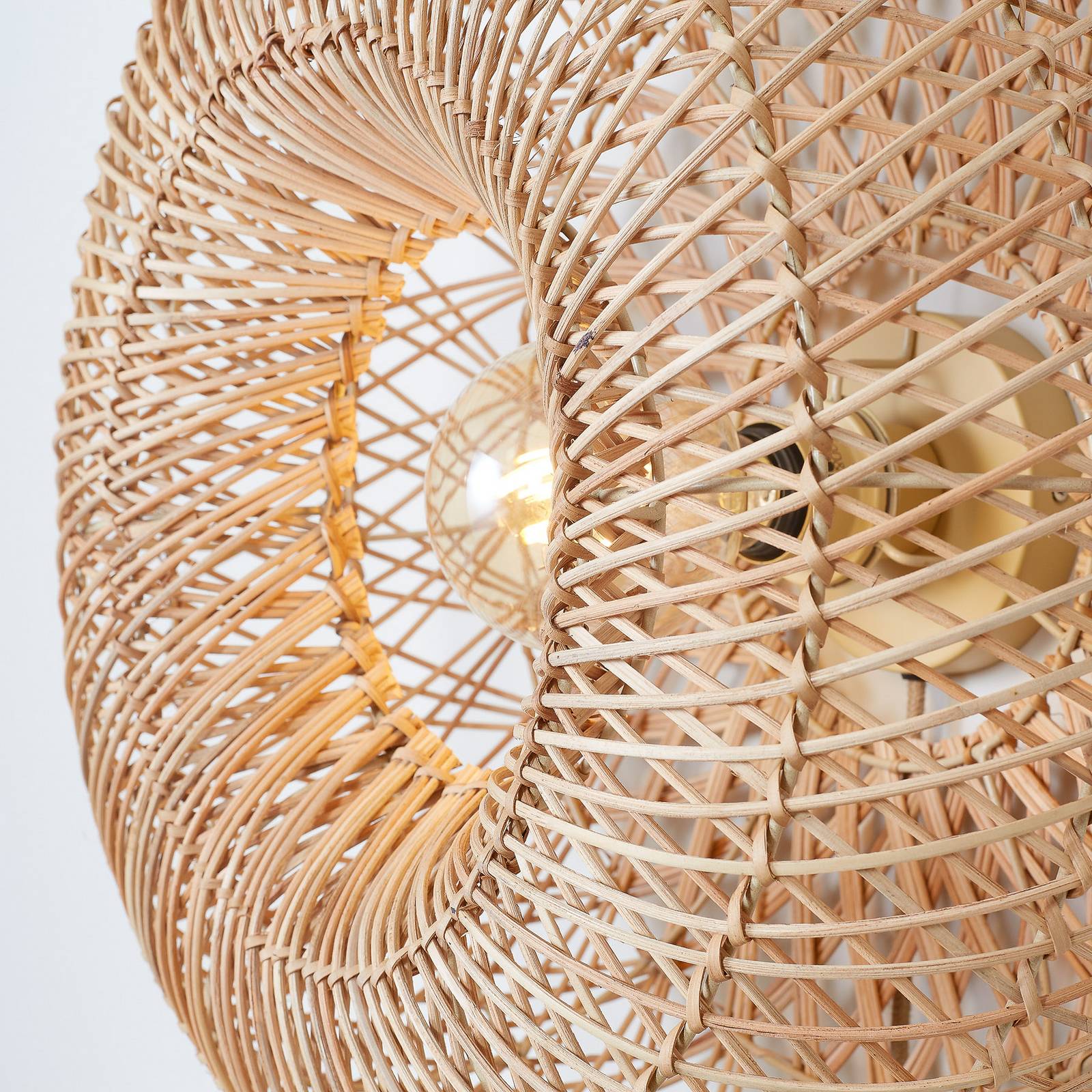 GOOD & MOJO Lampa ścienna Arizona, naturalna, Ø 50 cm Bambus Wtyczka