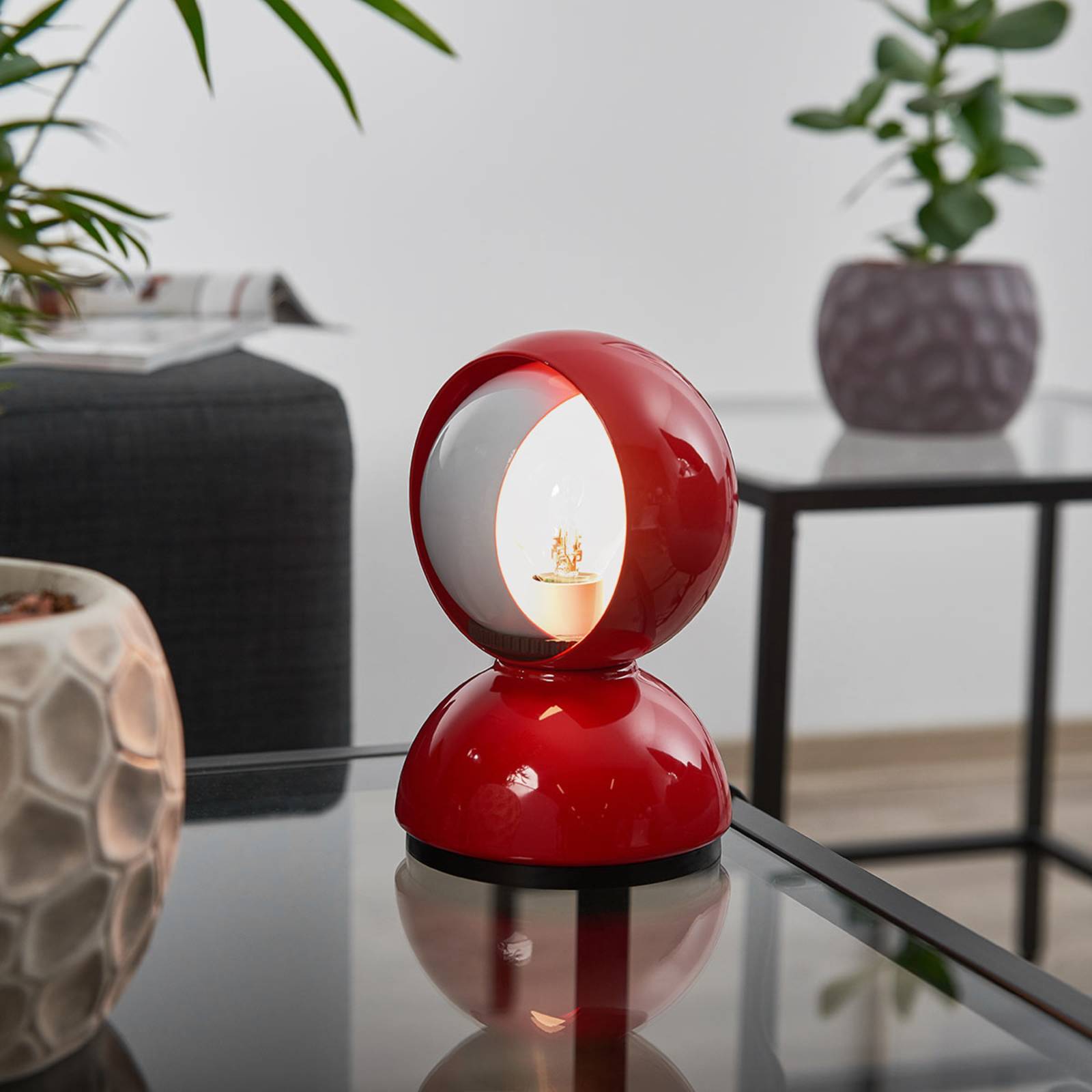Artemide Eclisse lampa stołowa, czerwona