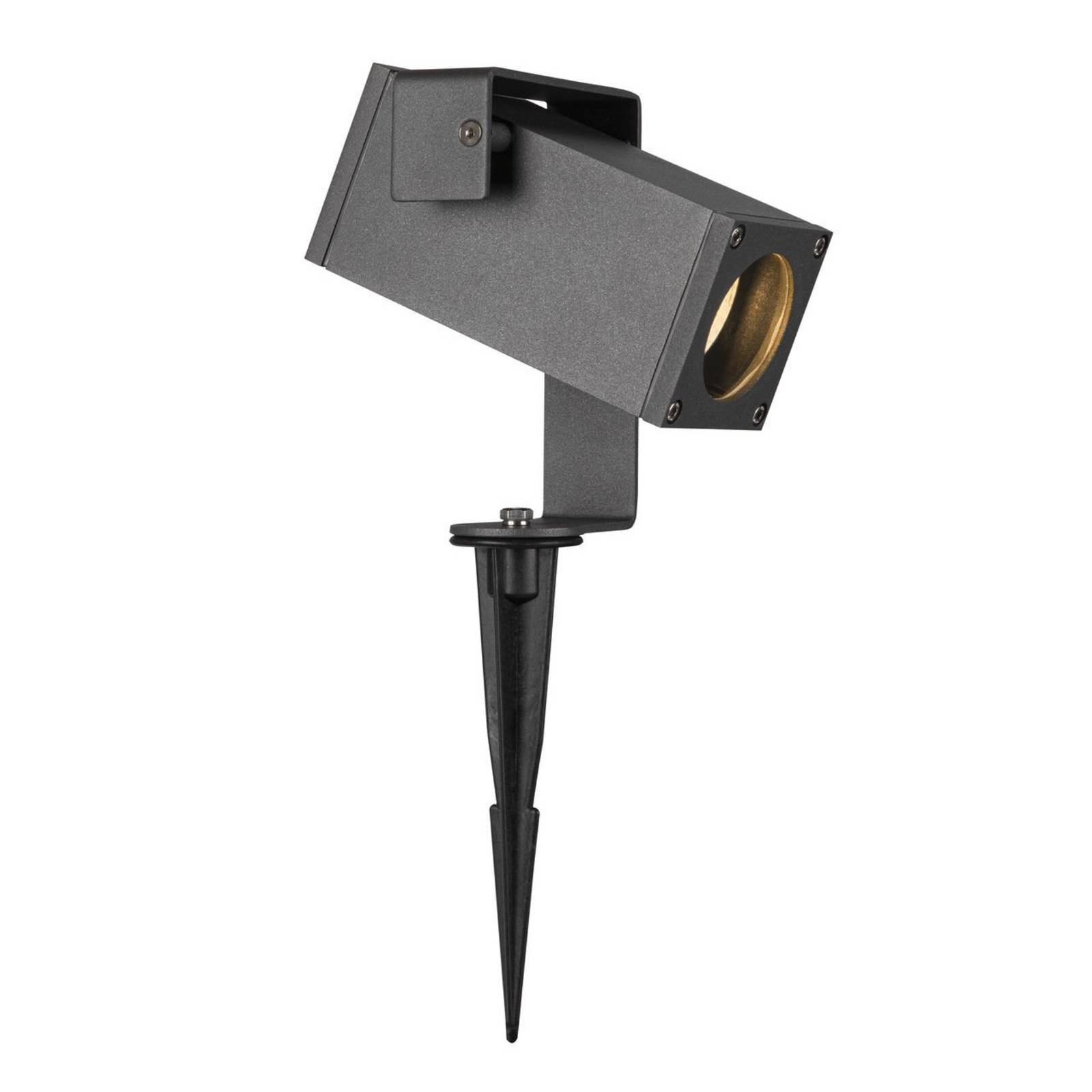 SLV Theo Bracket ground spike light, adjustable, aluminium, glass, GU10, 7 W, L: 17.5 cm, W: 10.6 cm, H: 32.5 cm