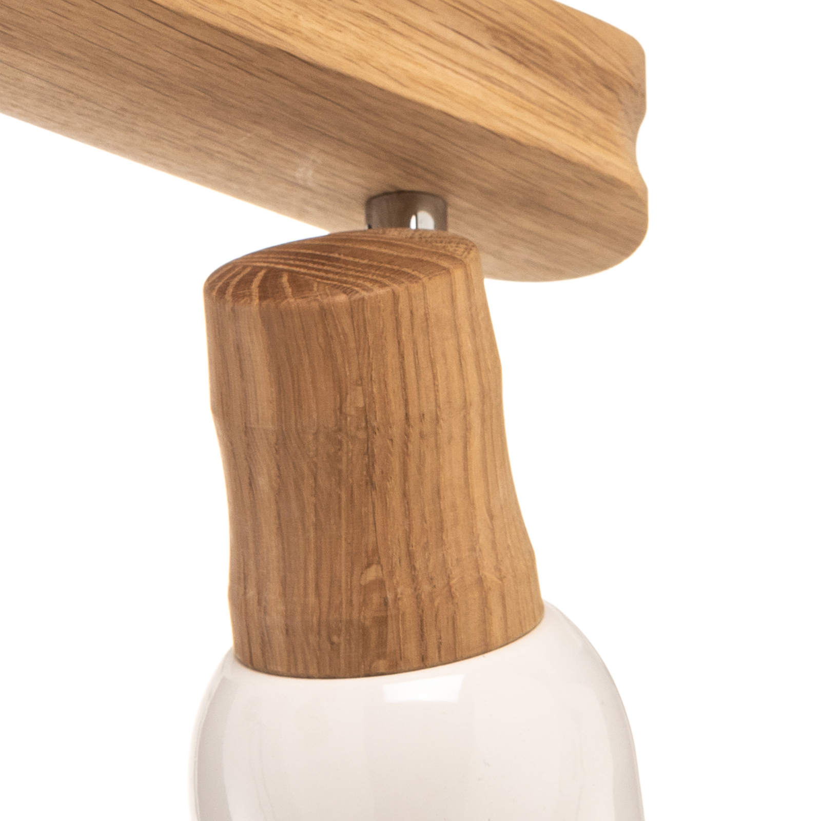 Wooden Svantje ceiling light, two-bulb