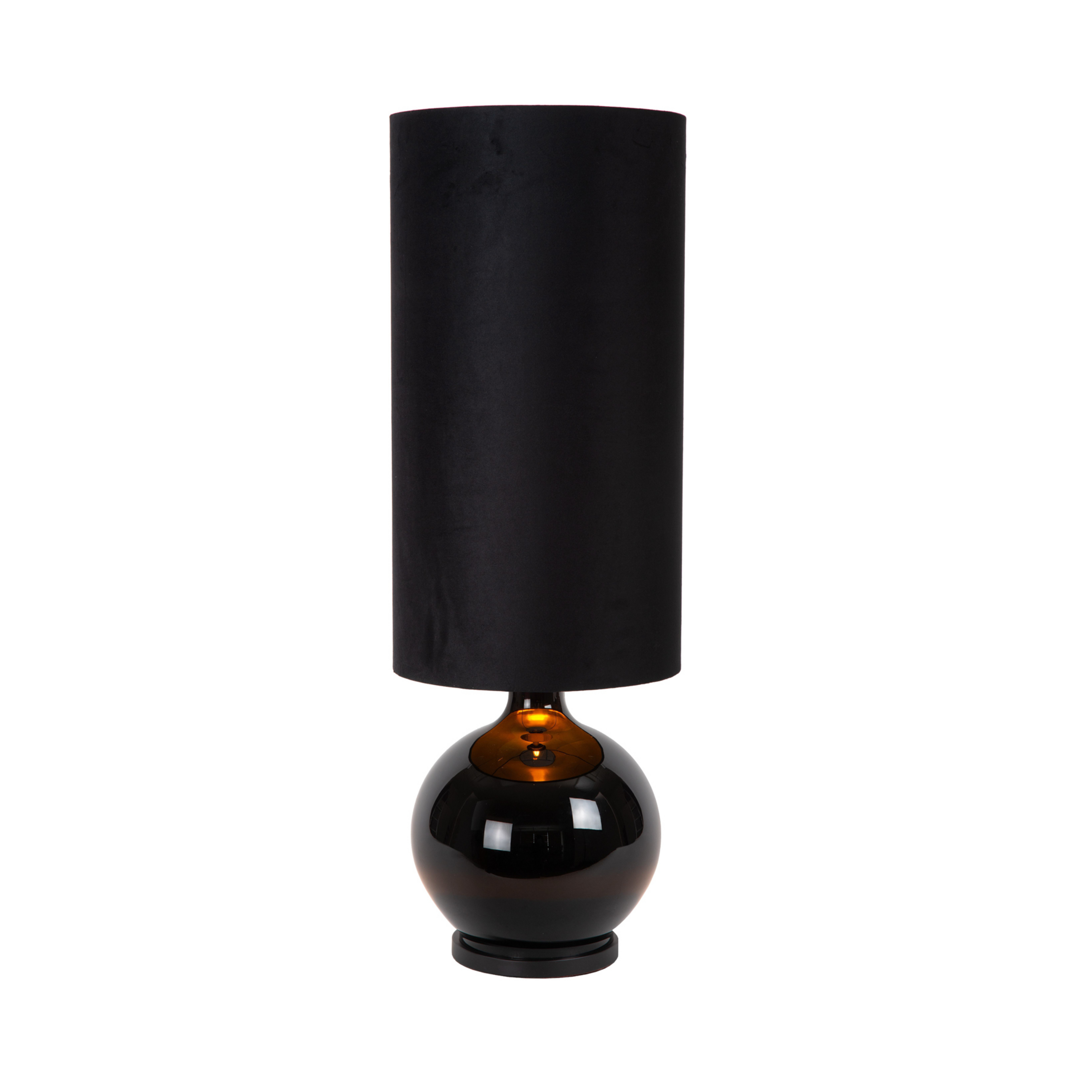 Lampe sur pied Esterad, noir, Ø 34 cm, hauteur 100 cm, verre