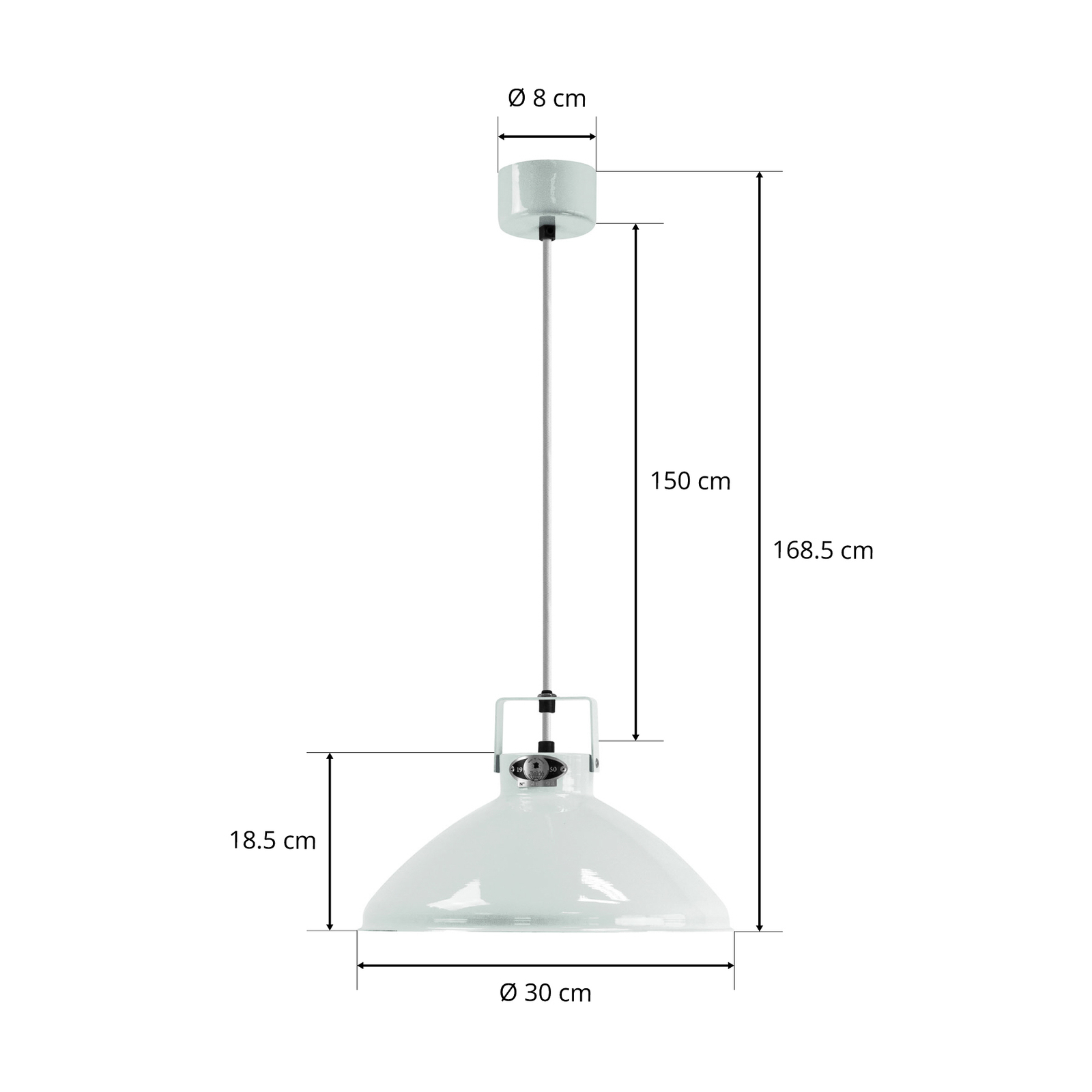 Jieldé Beaumont B240 hänglampa vit glänsande